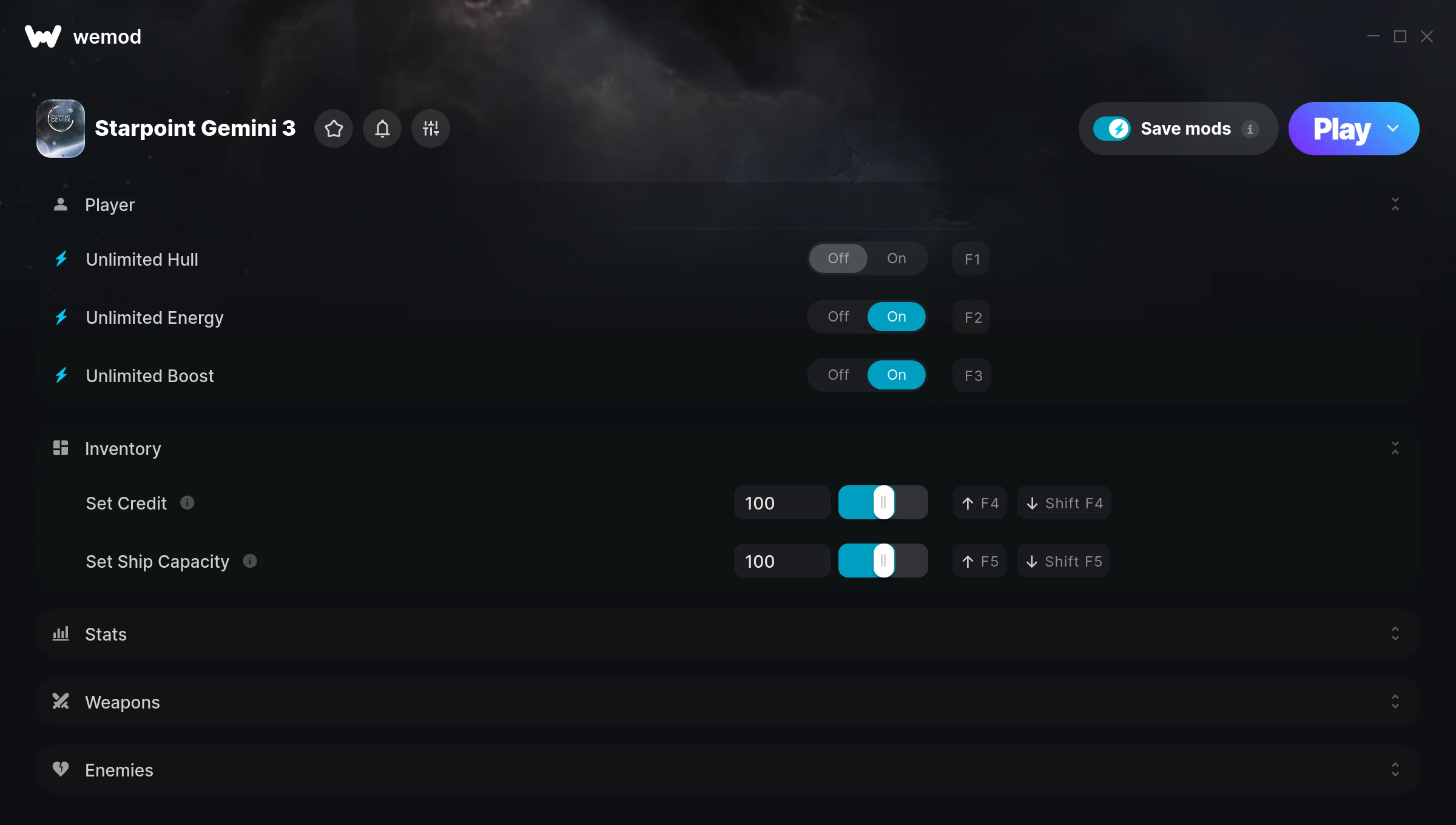 Starpoint Gemini 3 Trainer screenshot