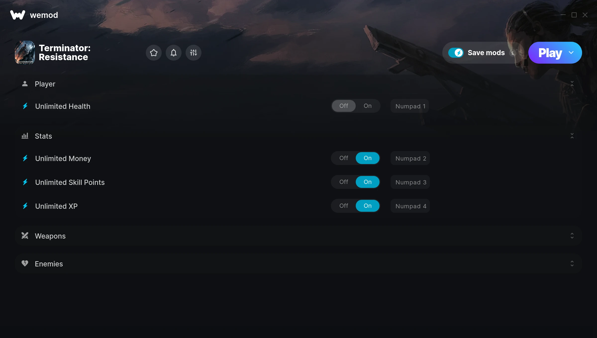 Terminator Resistance Trainer screenshot
