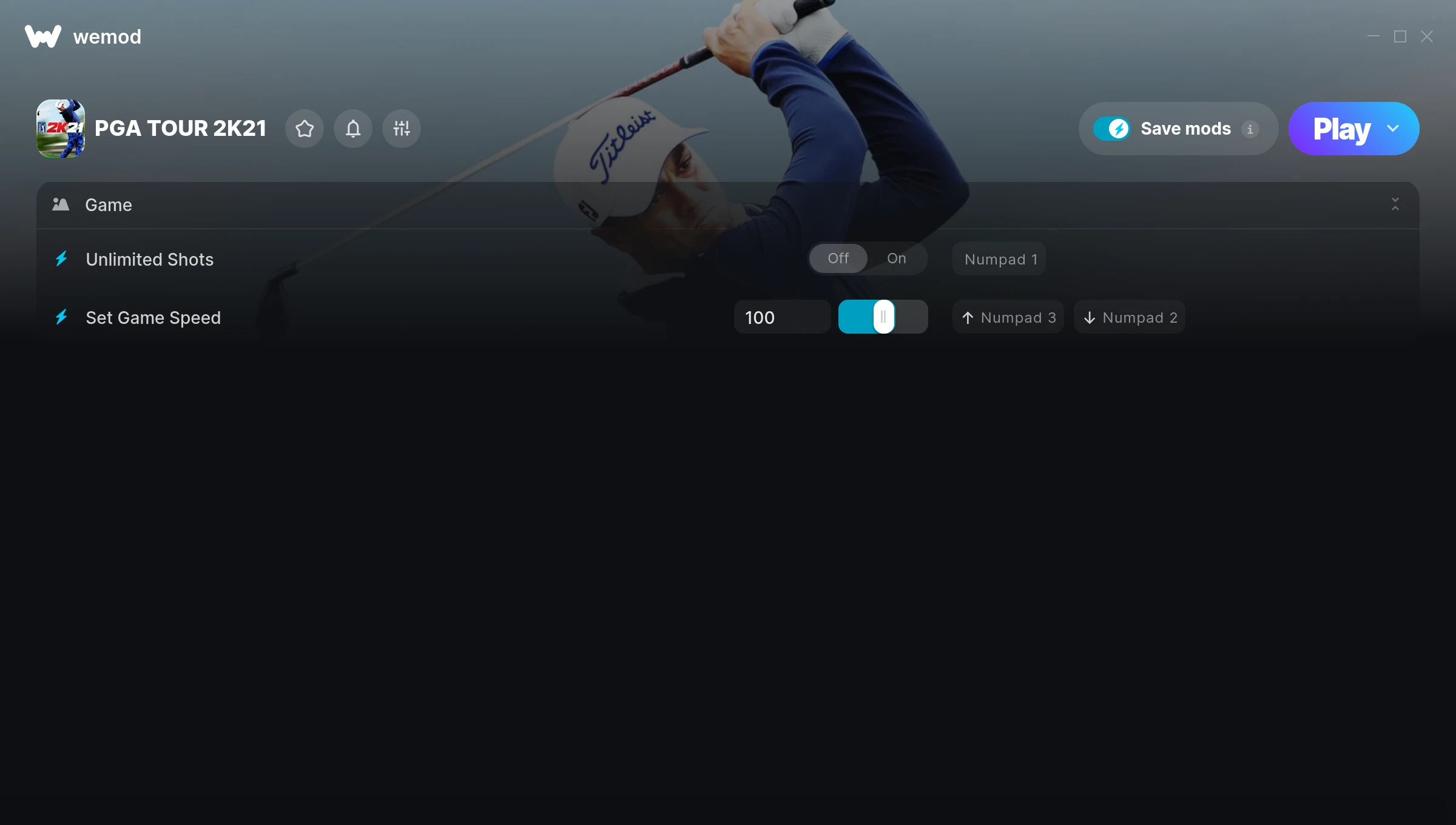 PGA TOUR 2K21 Trainer screenshot
