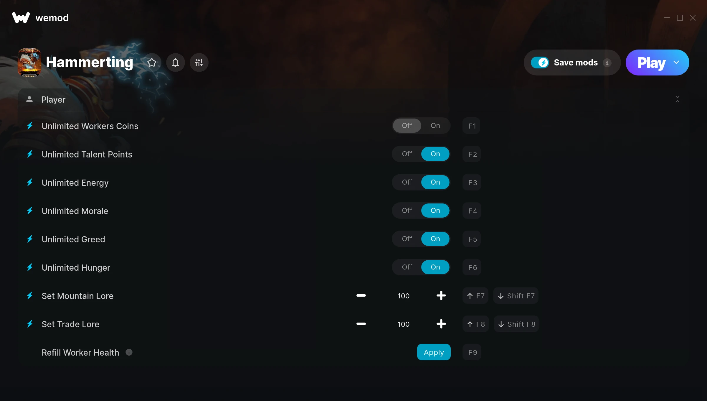 Hammerting Trainer screenshot