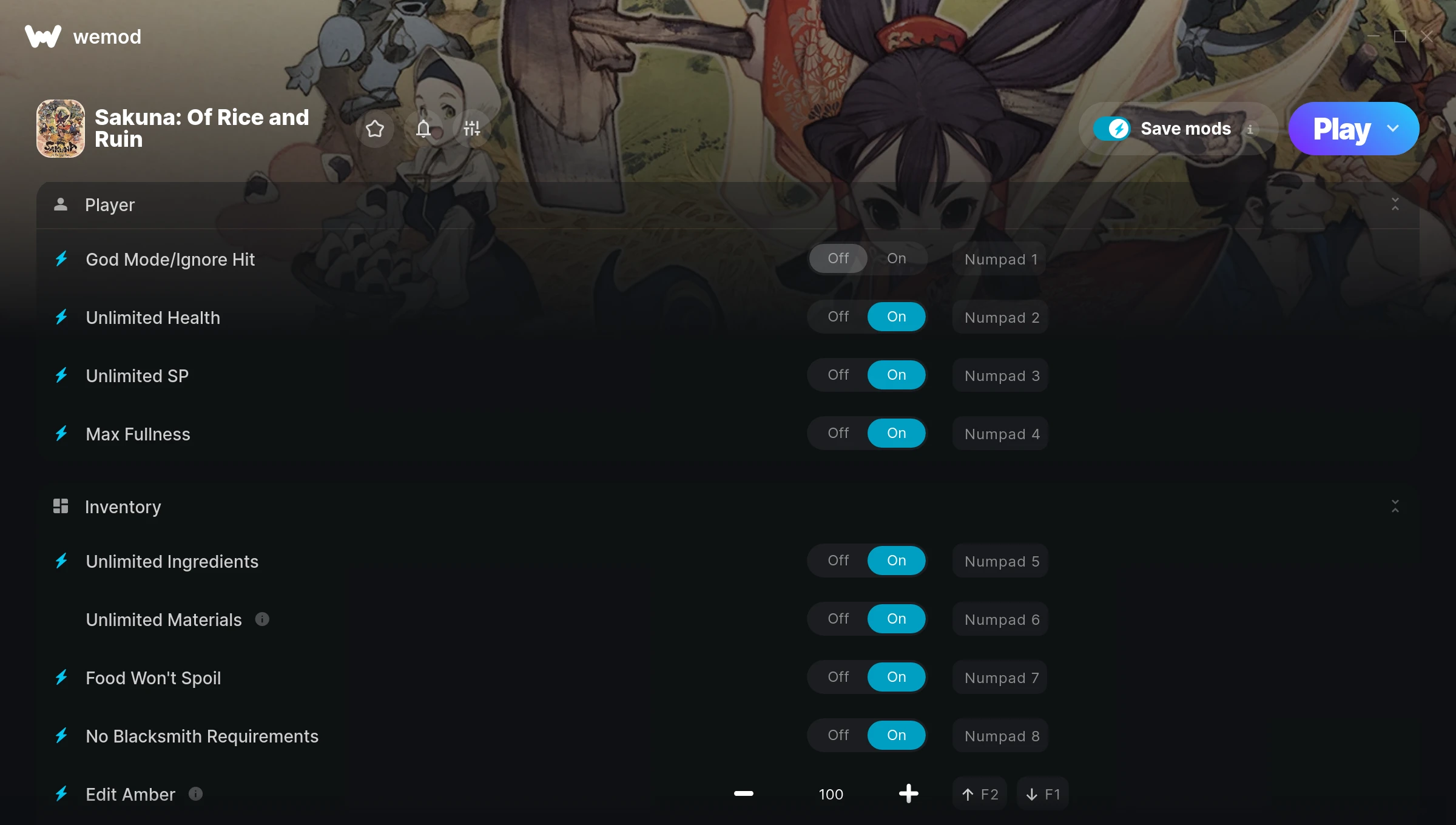 Sakuna of Rice and Ruin Trainer screenshot