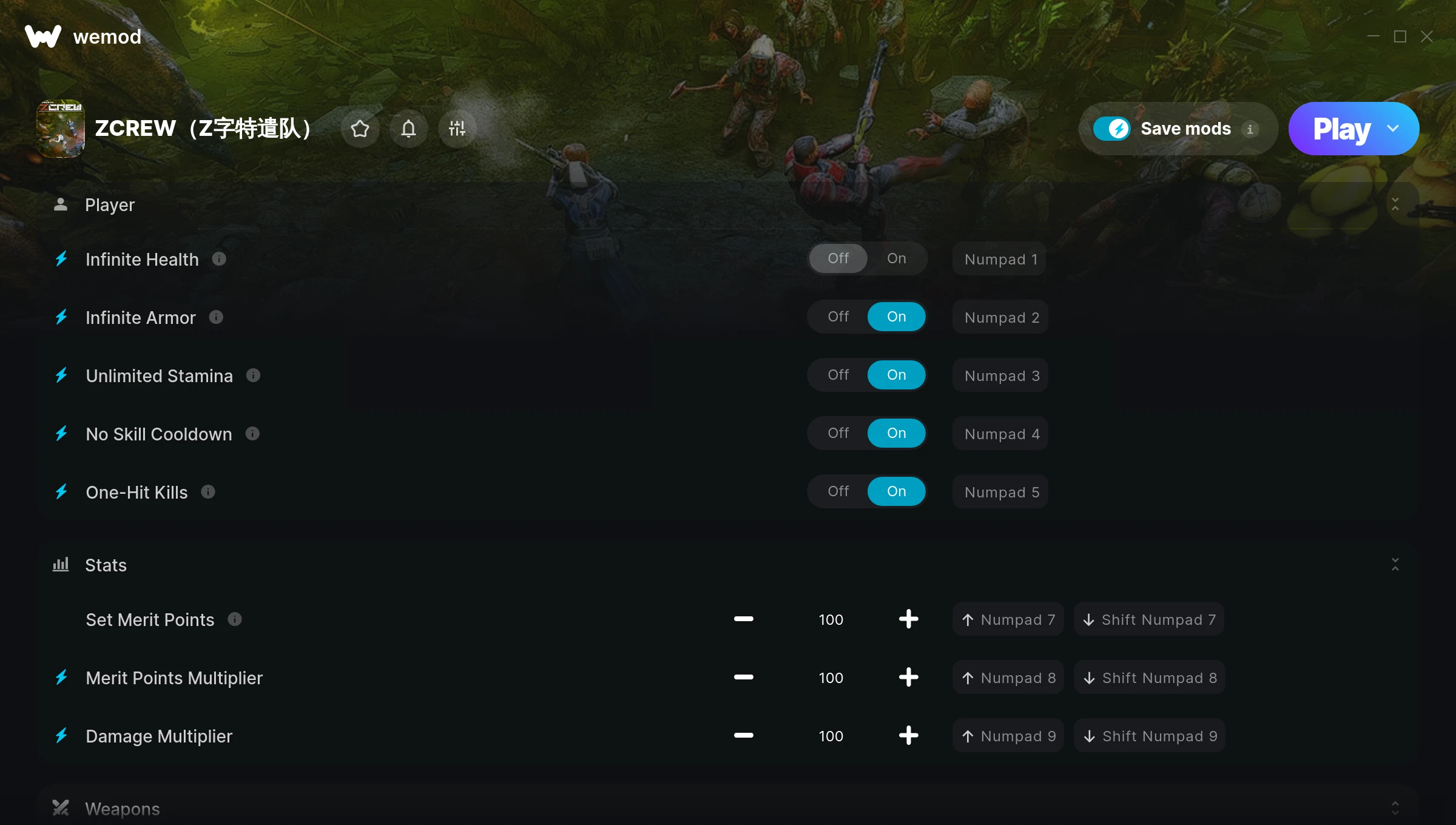ZCREW(Z字特遣队) Trainer screenshot