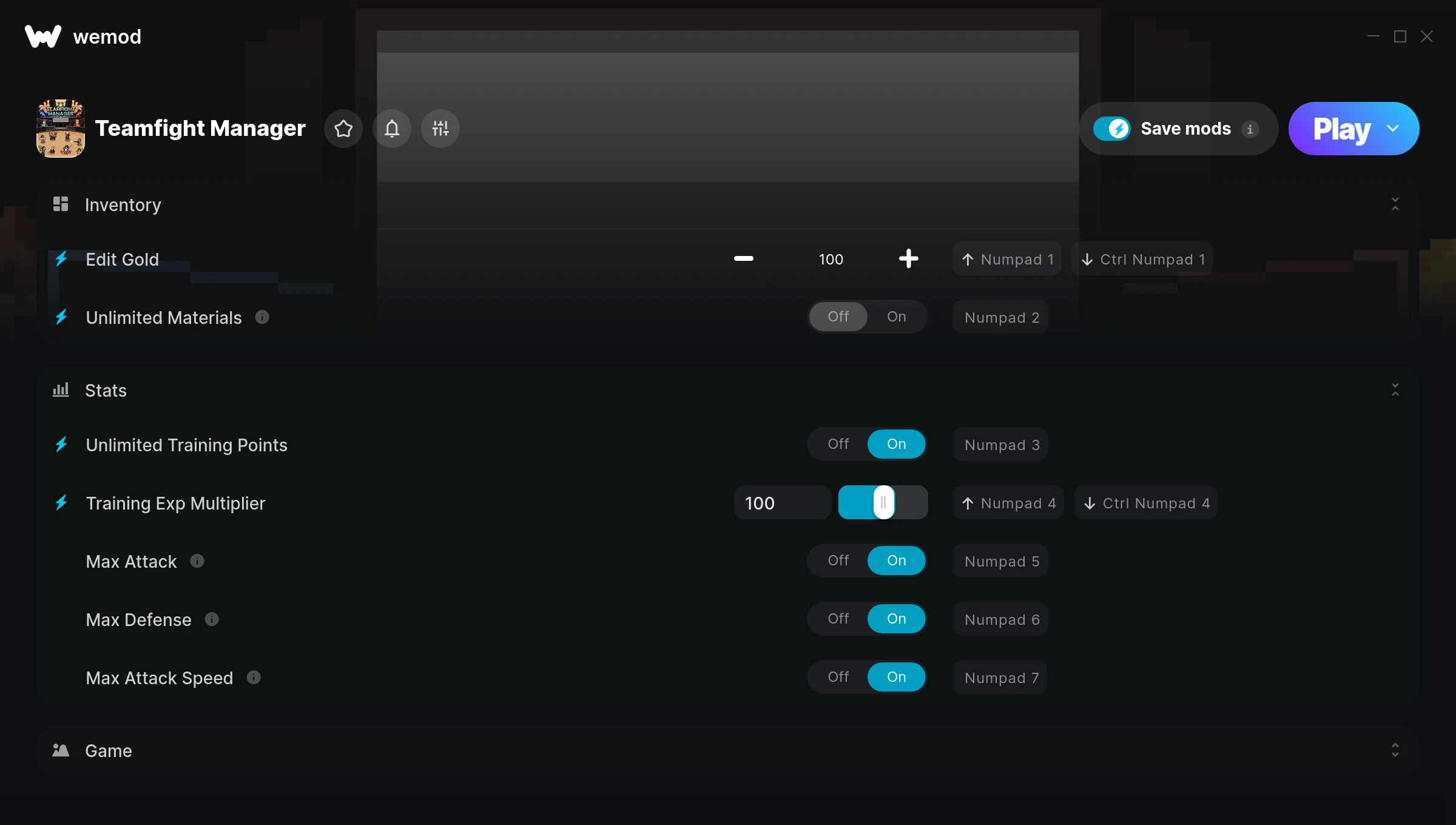 Teamfight Manager Trainer screenshot