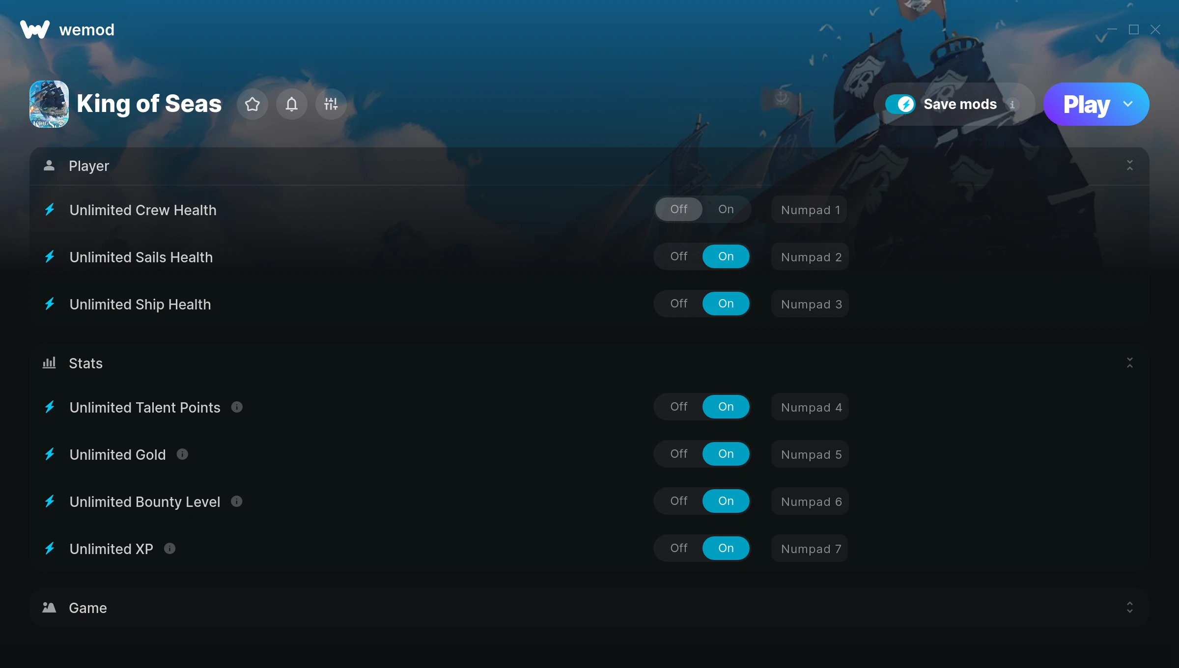 King of Seas Trainer screenshot