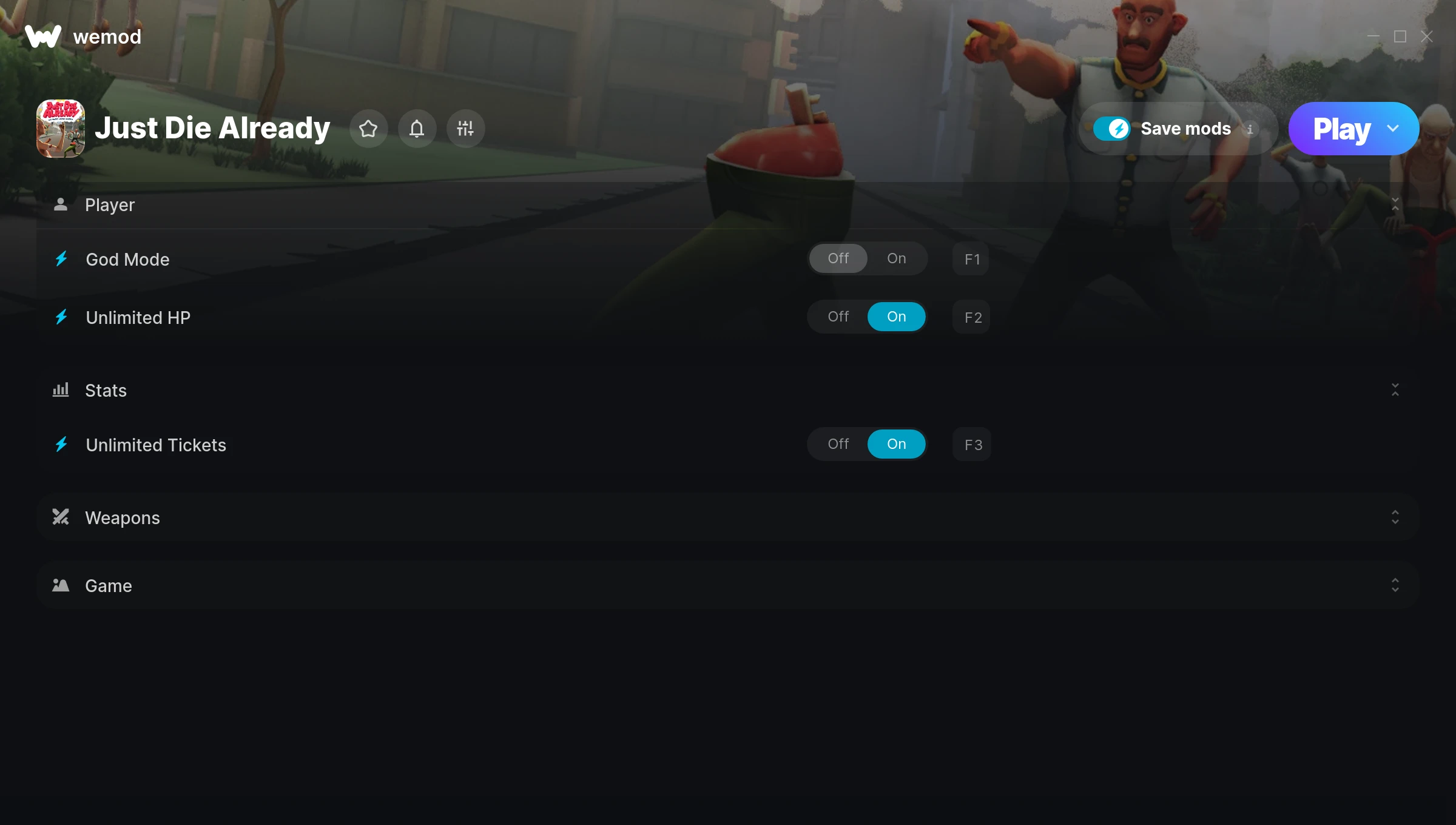 Just Die Already Trainer screenshot