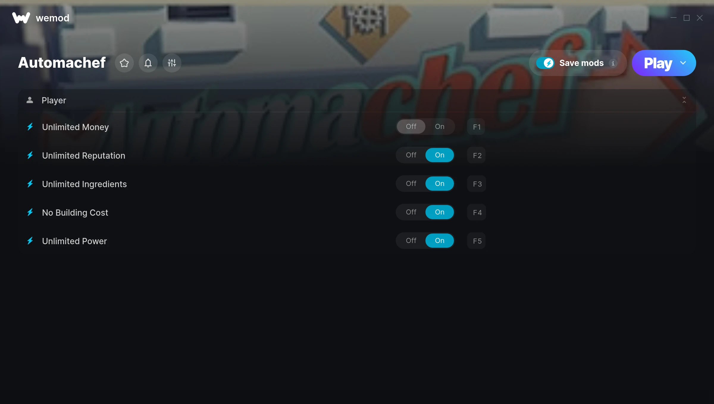 Automachef Trainer screenshot