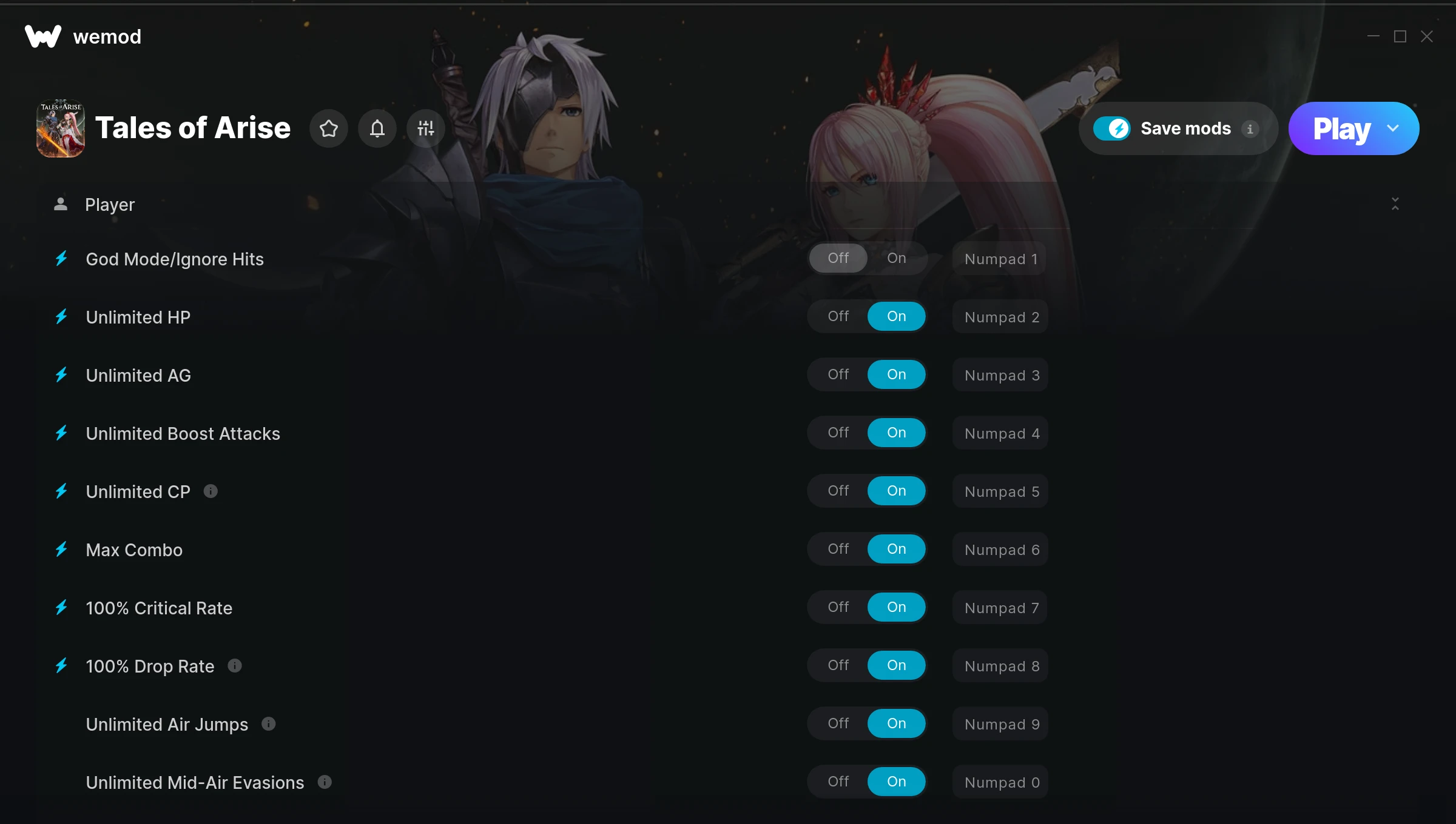 Tales of Arise Trainer screenshot