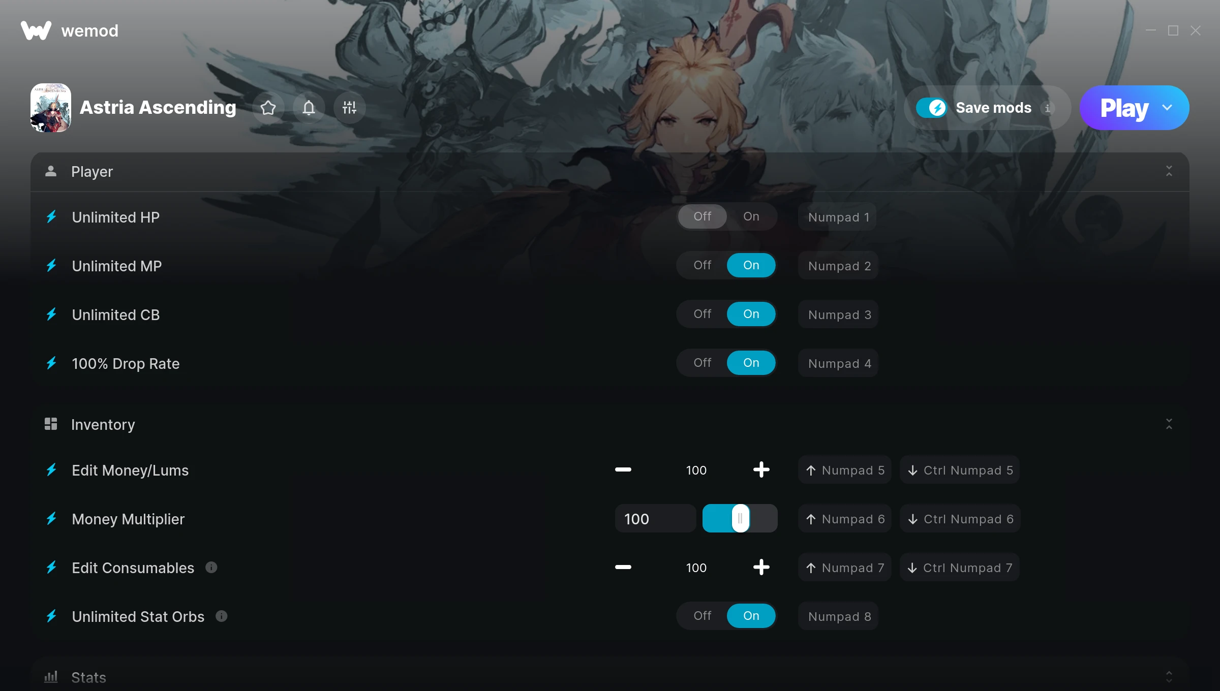 Astria Ascending Trainer screenshot