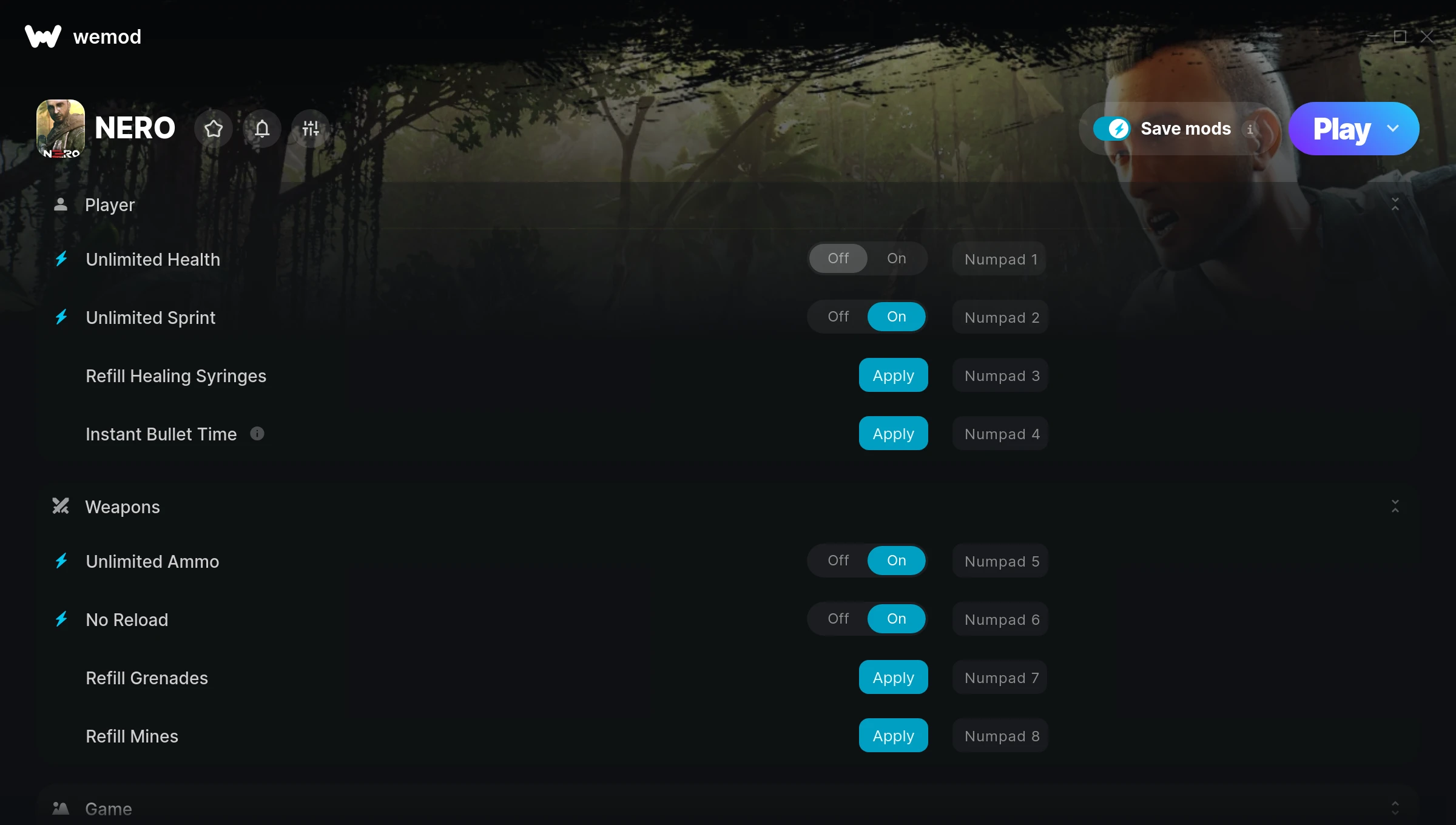 NERO Trainer screenshot