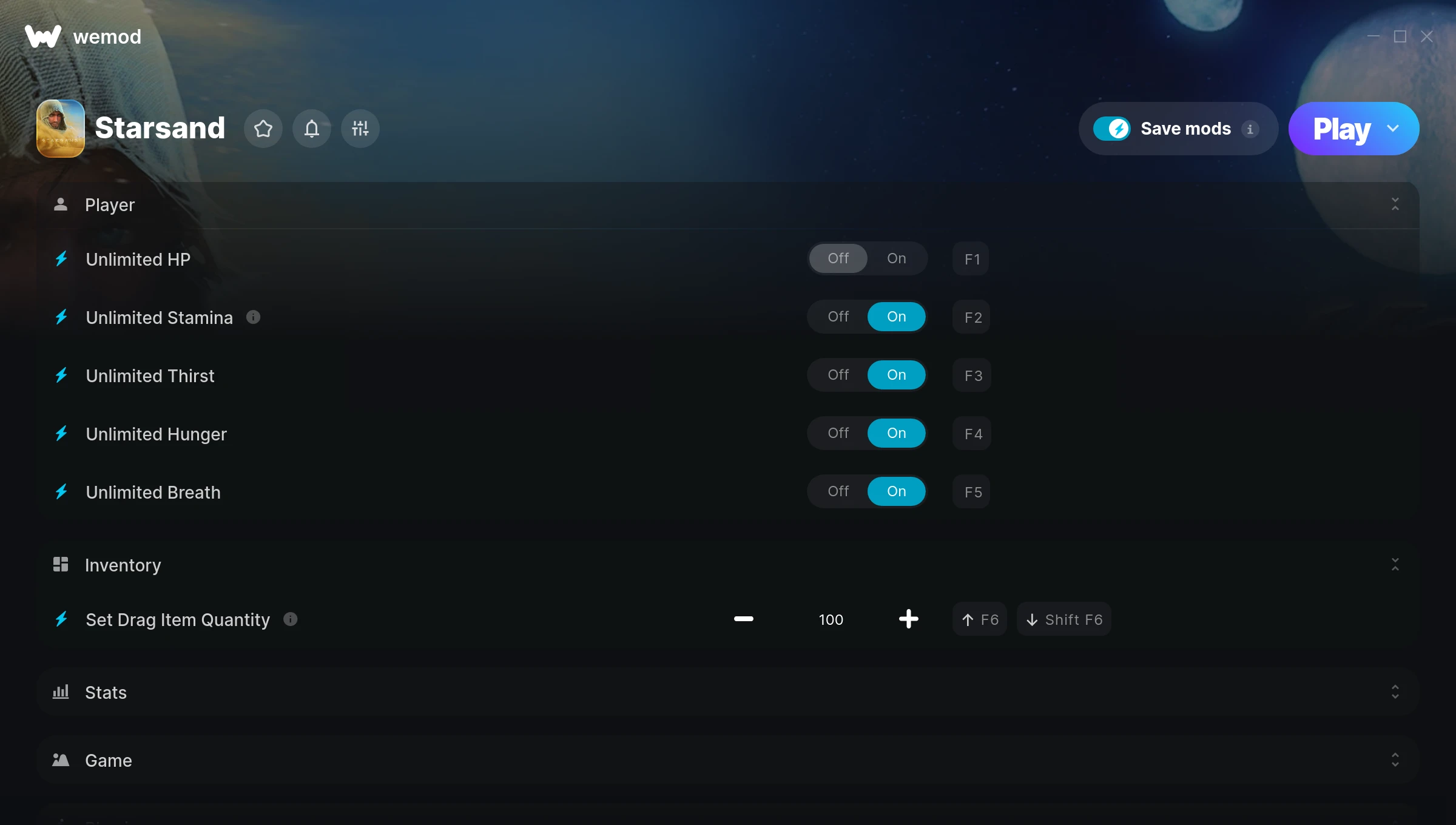 Starsand Trainer screenshot