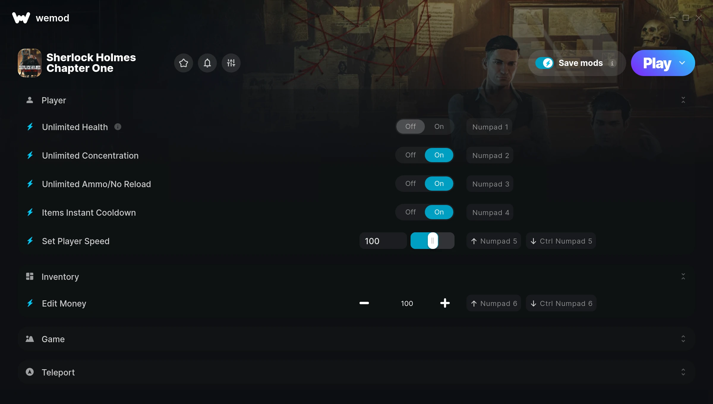 Sherlock Holmes Chapter One Trainer screenshot