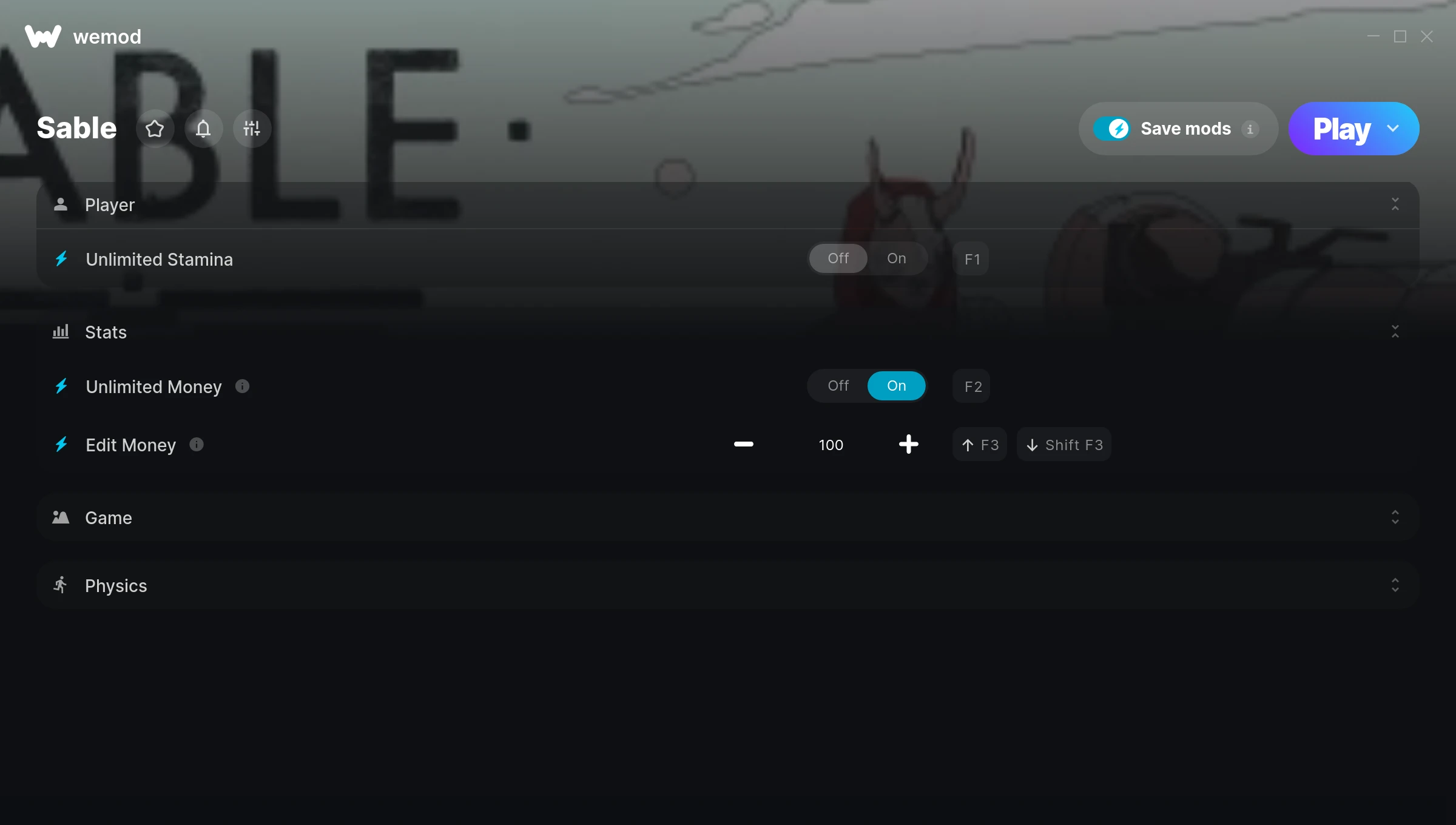 Sable Trainer screenshot