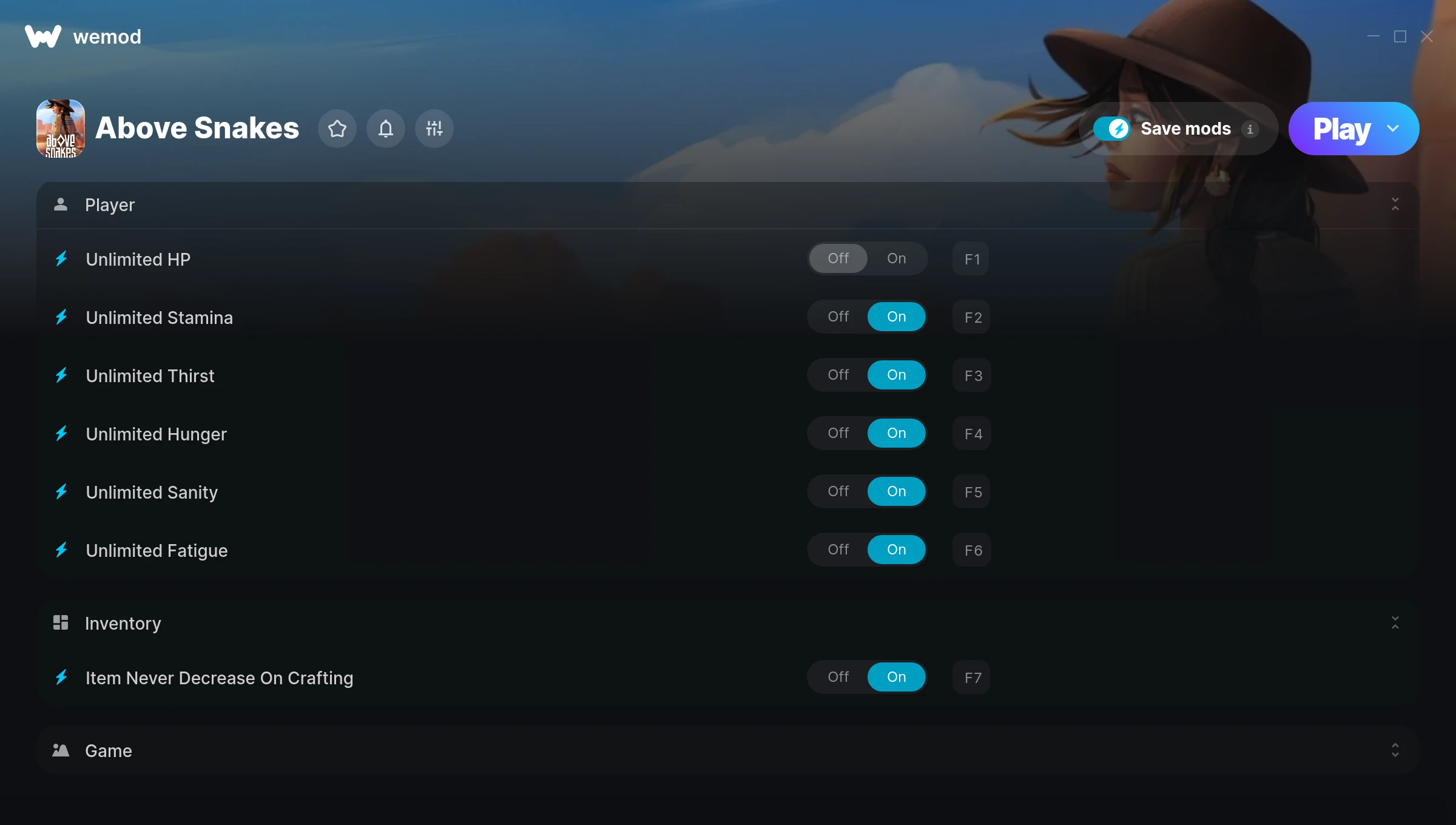 Above Snakes Trainer screenshot