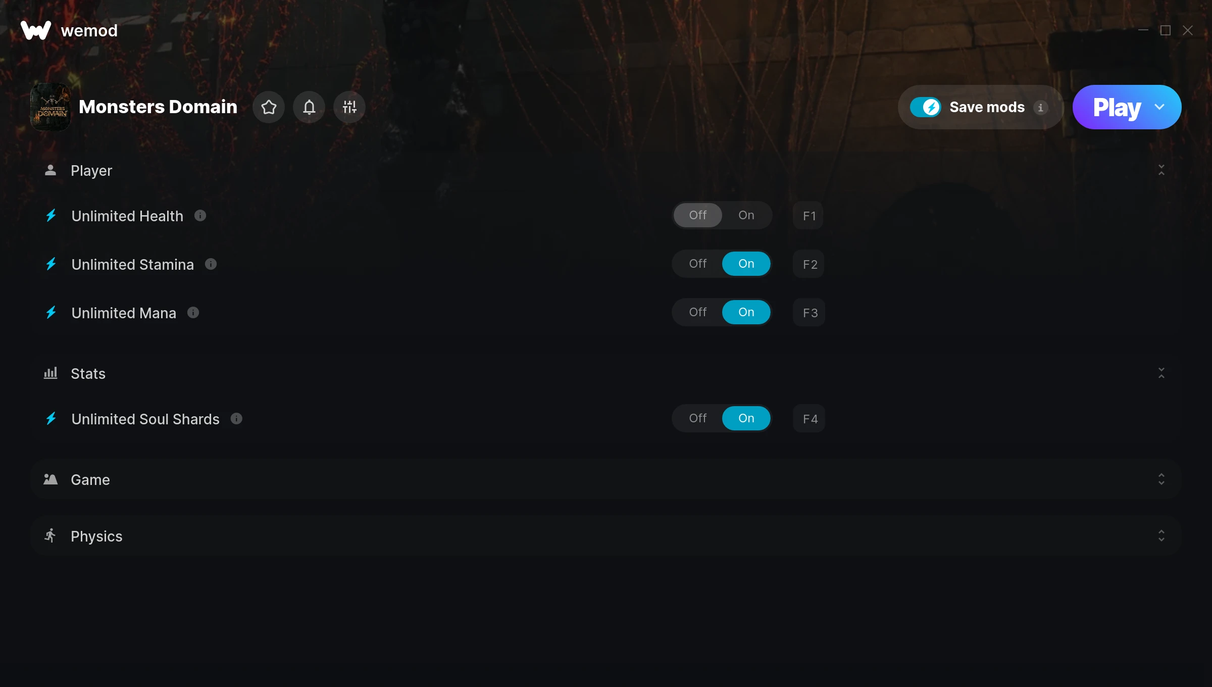 Monsters Domain Trainer screenshot