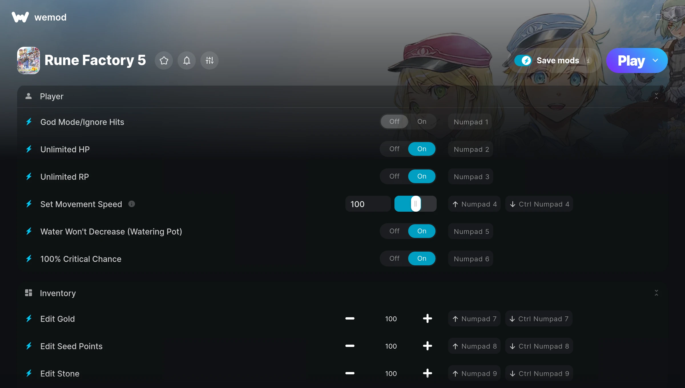 Rune Factory 5 Trainer screenshot
