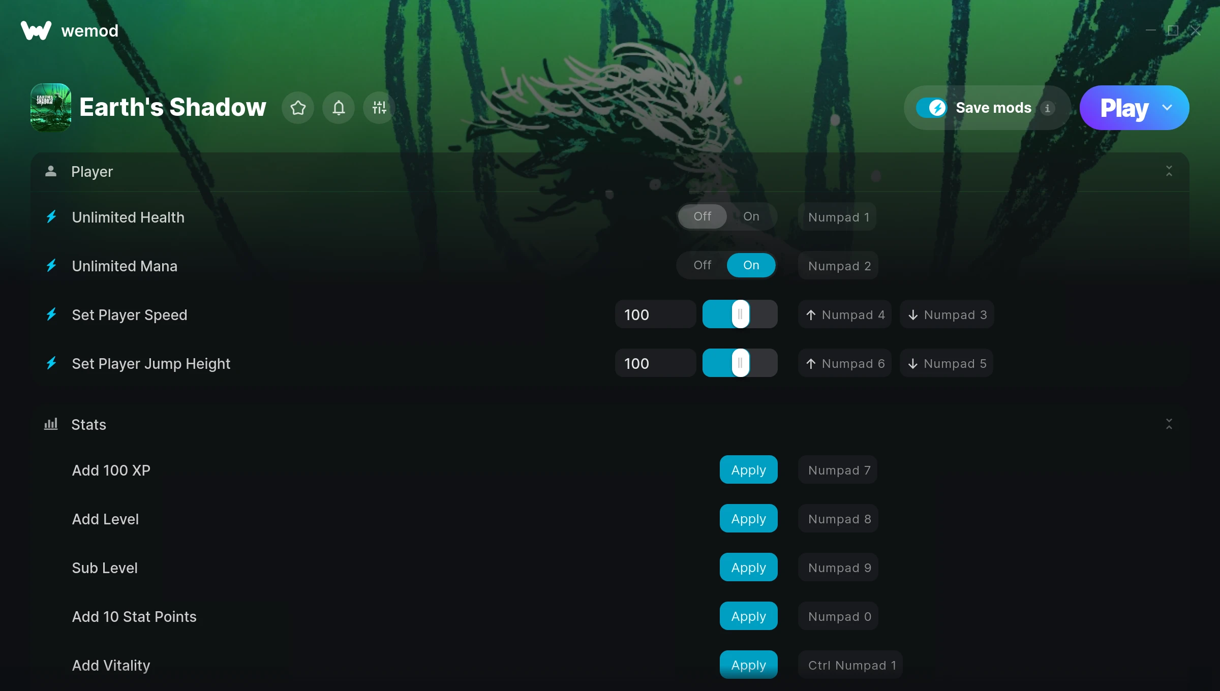 Earth's Shadow Trainer screenshot