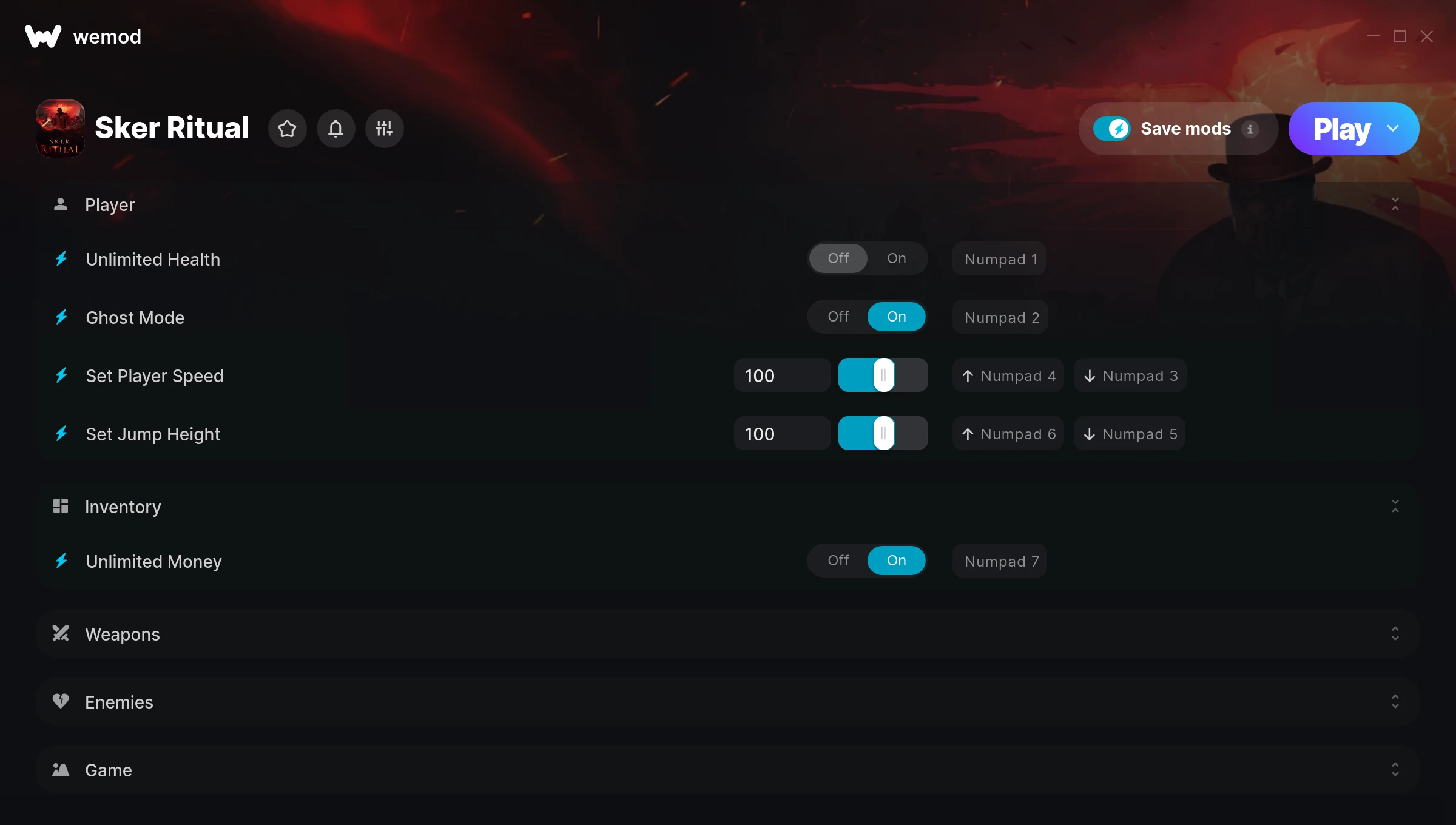 Sker Ritual Trainer screenshot