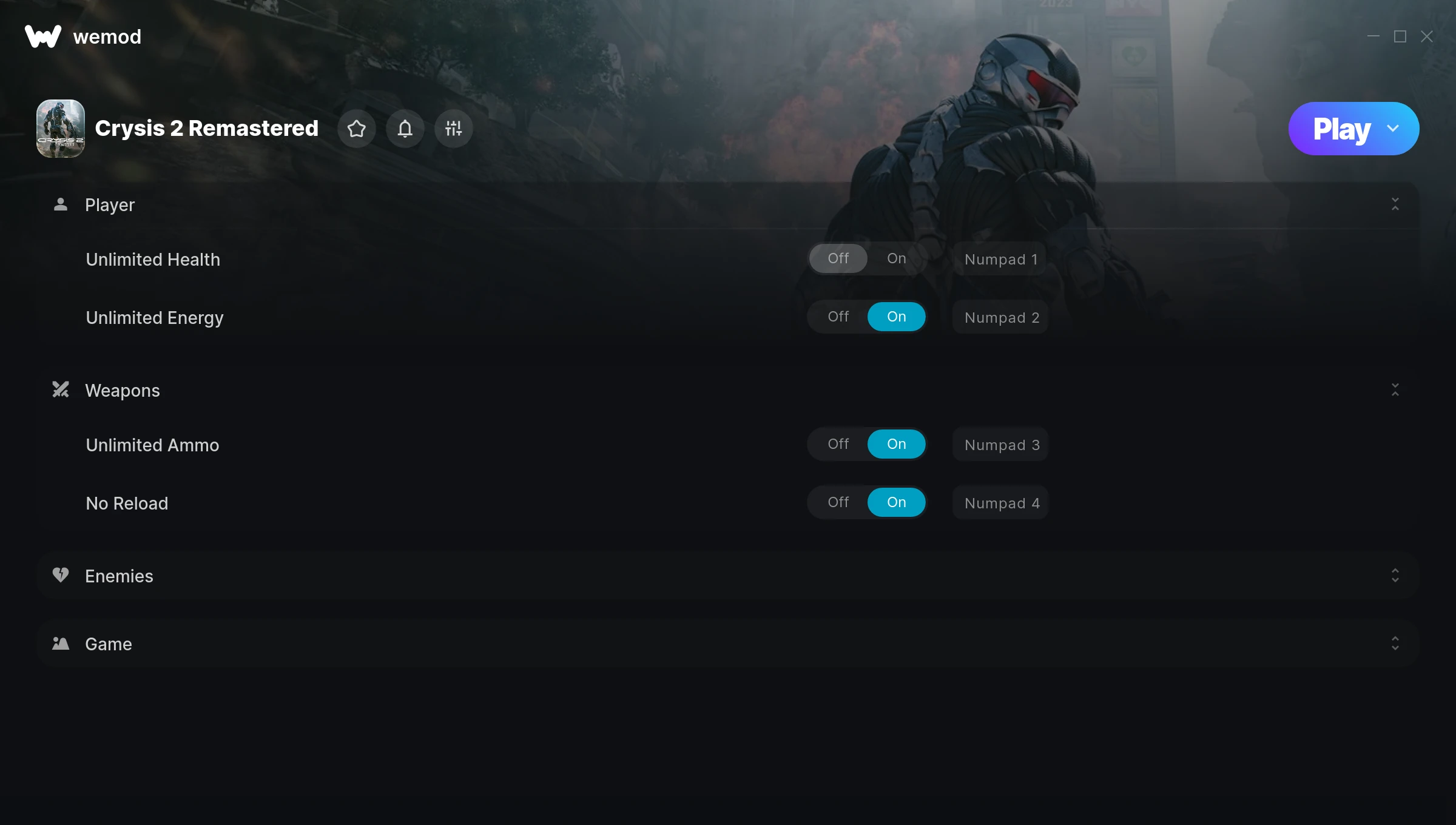 Crysis 2 Remastered Trainer screenshot