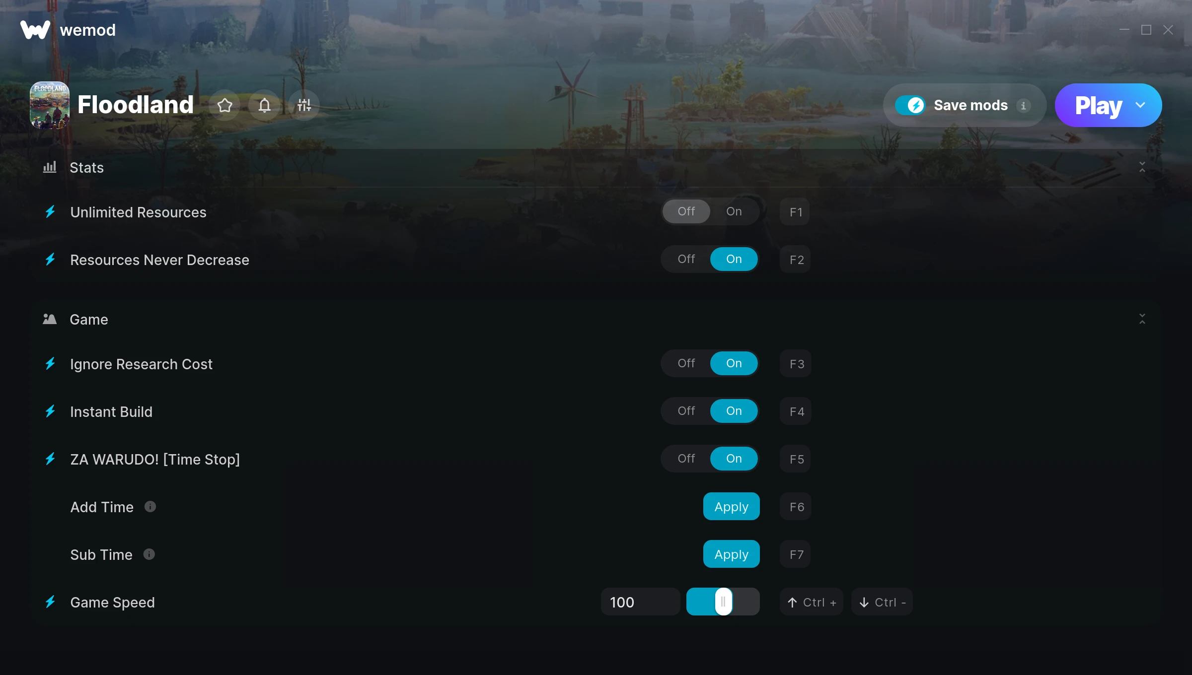 Floodland Trainer screenshot