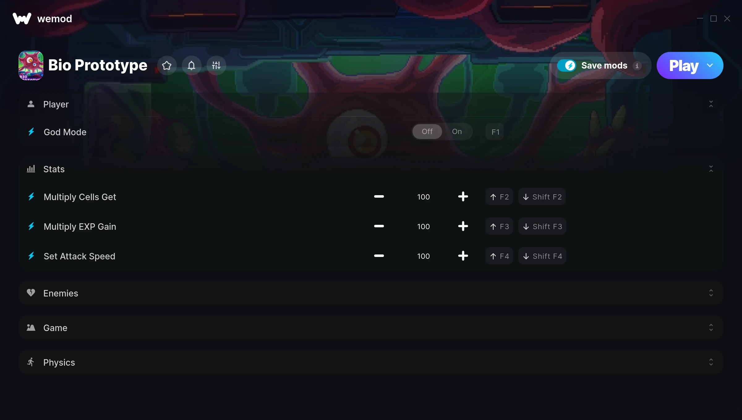 Bio Prototype Trainer screenshot