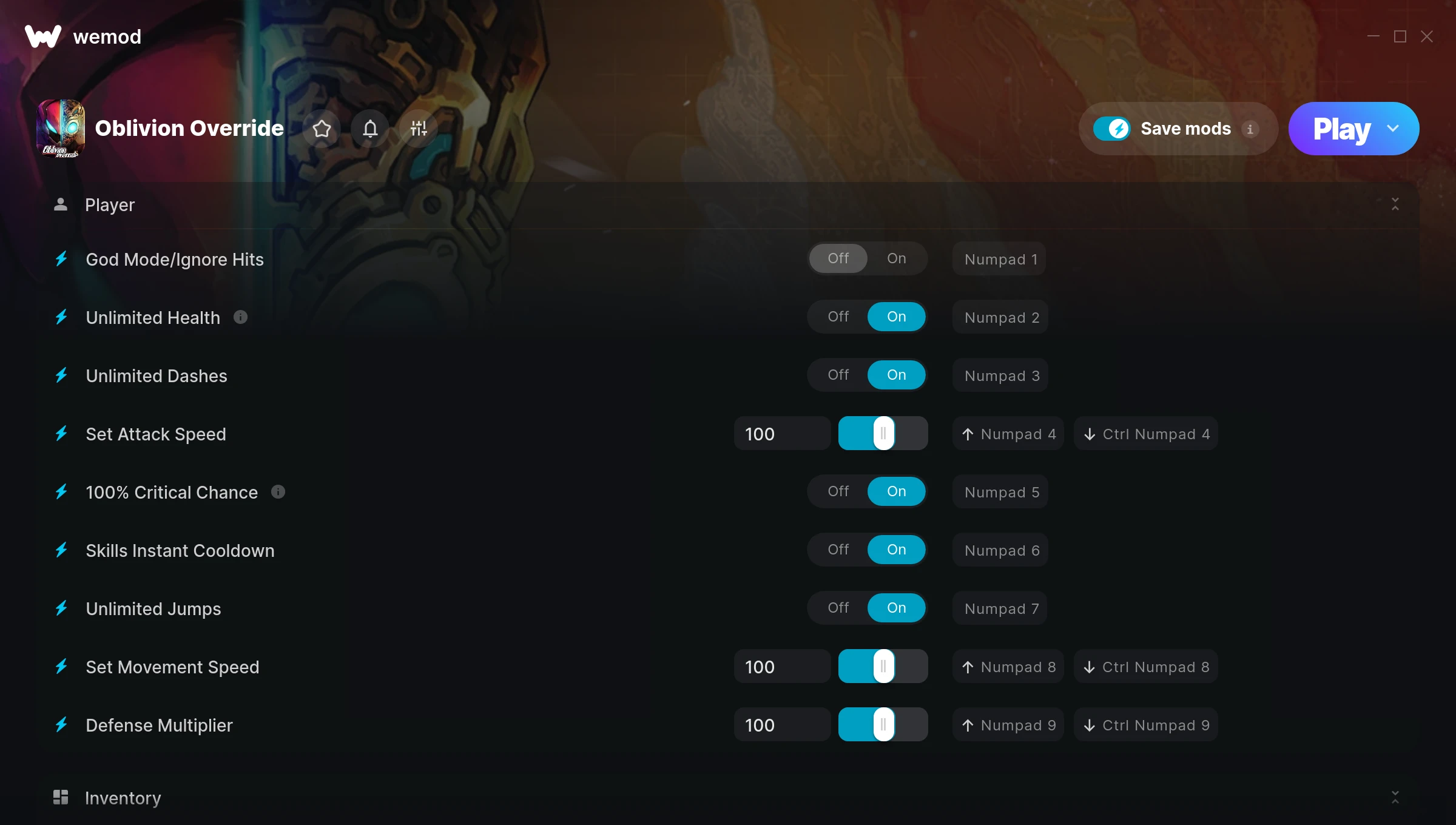 Oblivion Override Trainer screenshot