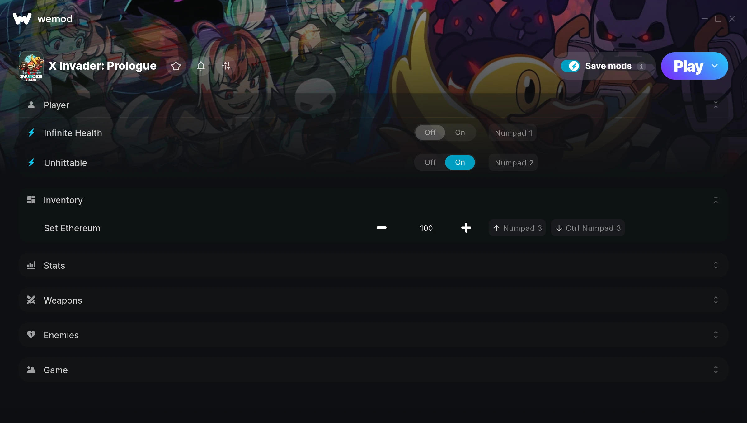 X Invader: Prologue Trainer screenshot