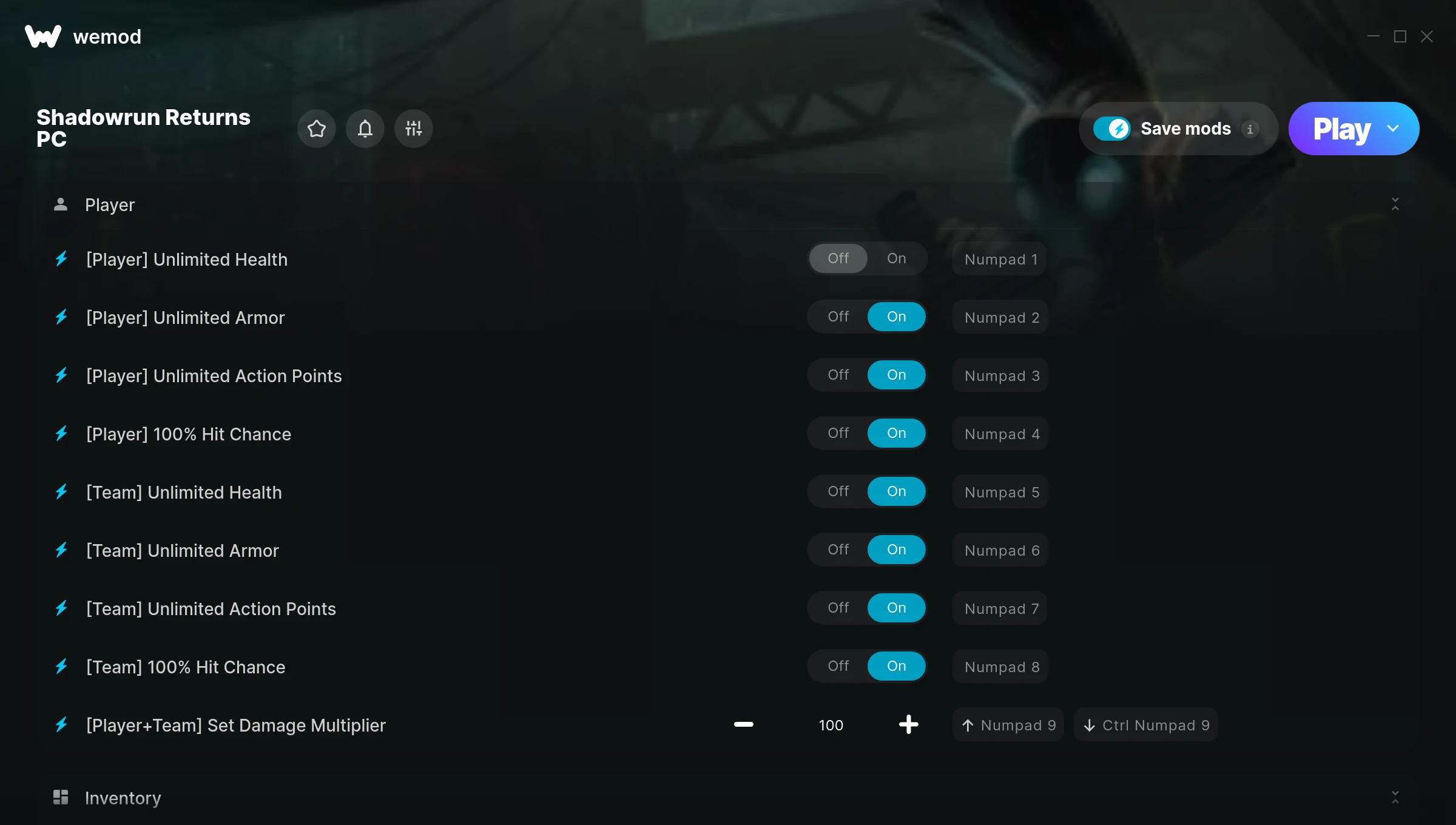 Shadowrun Returns PC Trainer screenshot