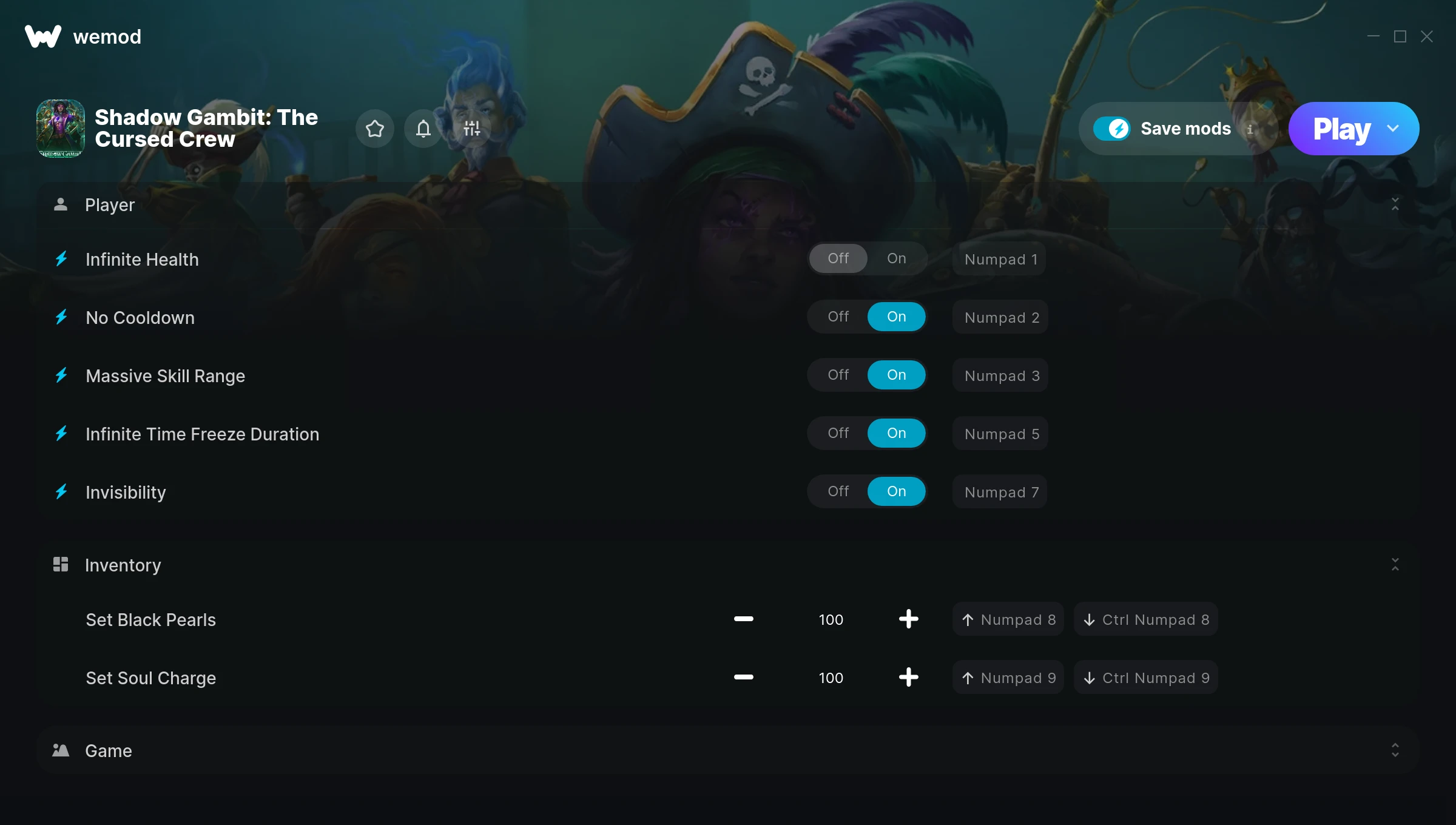 Shadow Gambit: The Cursed Crew Trainer screenshot