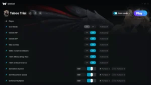 Taboo Trial Trainer screenshot