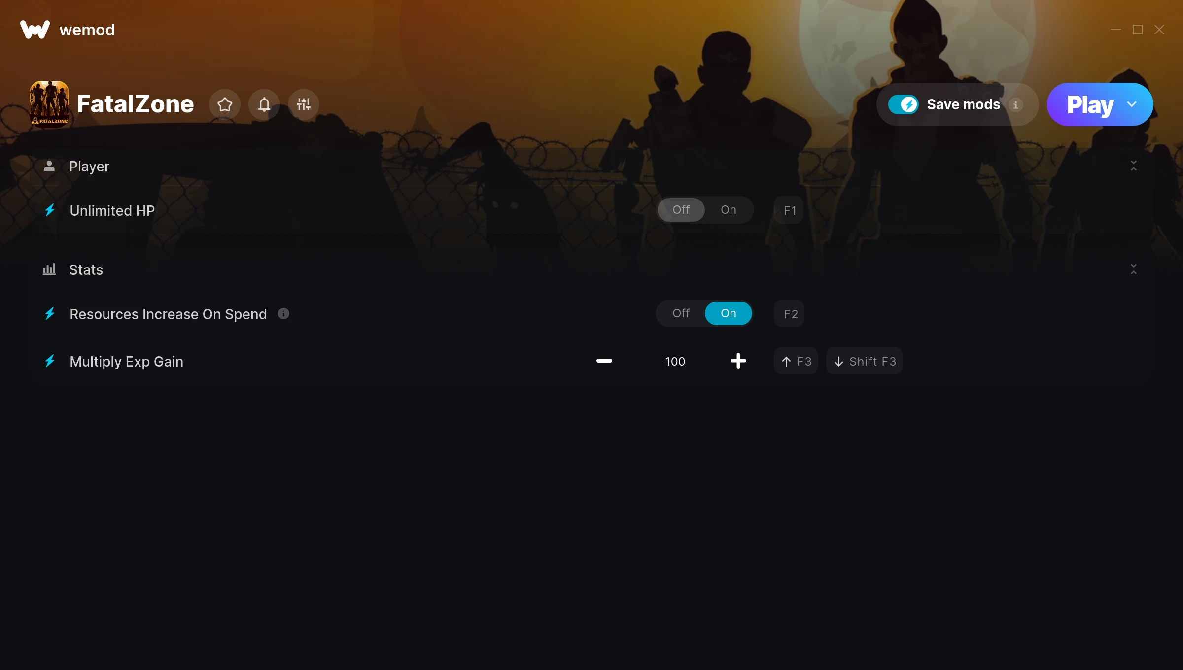 FatalZone Trainer screenshot