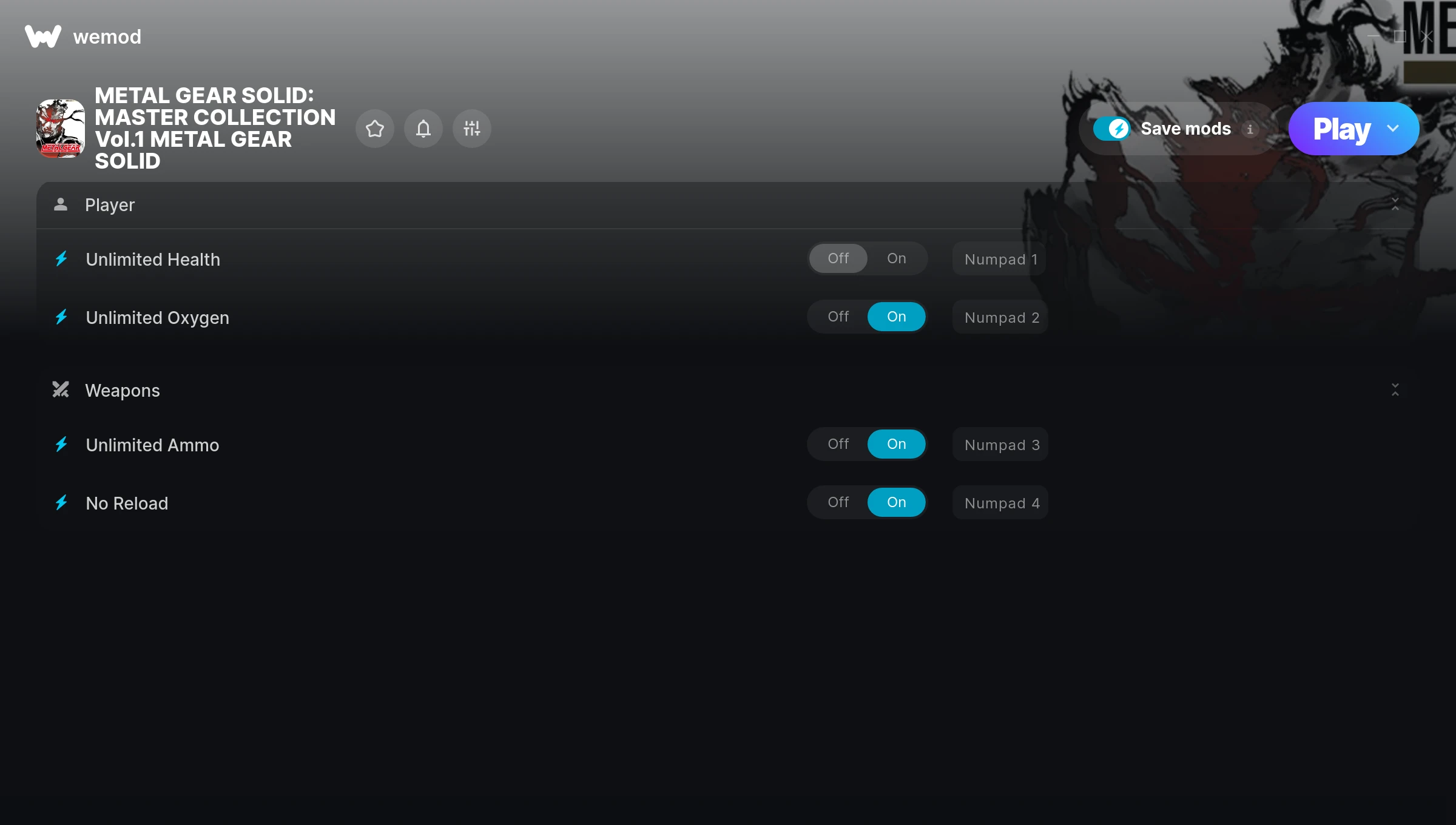 METAL GEAR SOLID: MASTER COLLECTION Vol.1 METAL GEAR SOLID Trainer screenshot