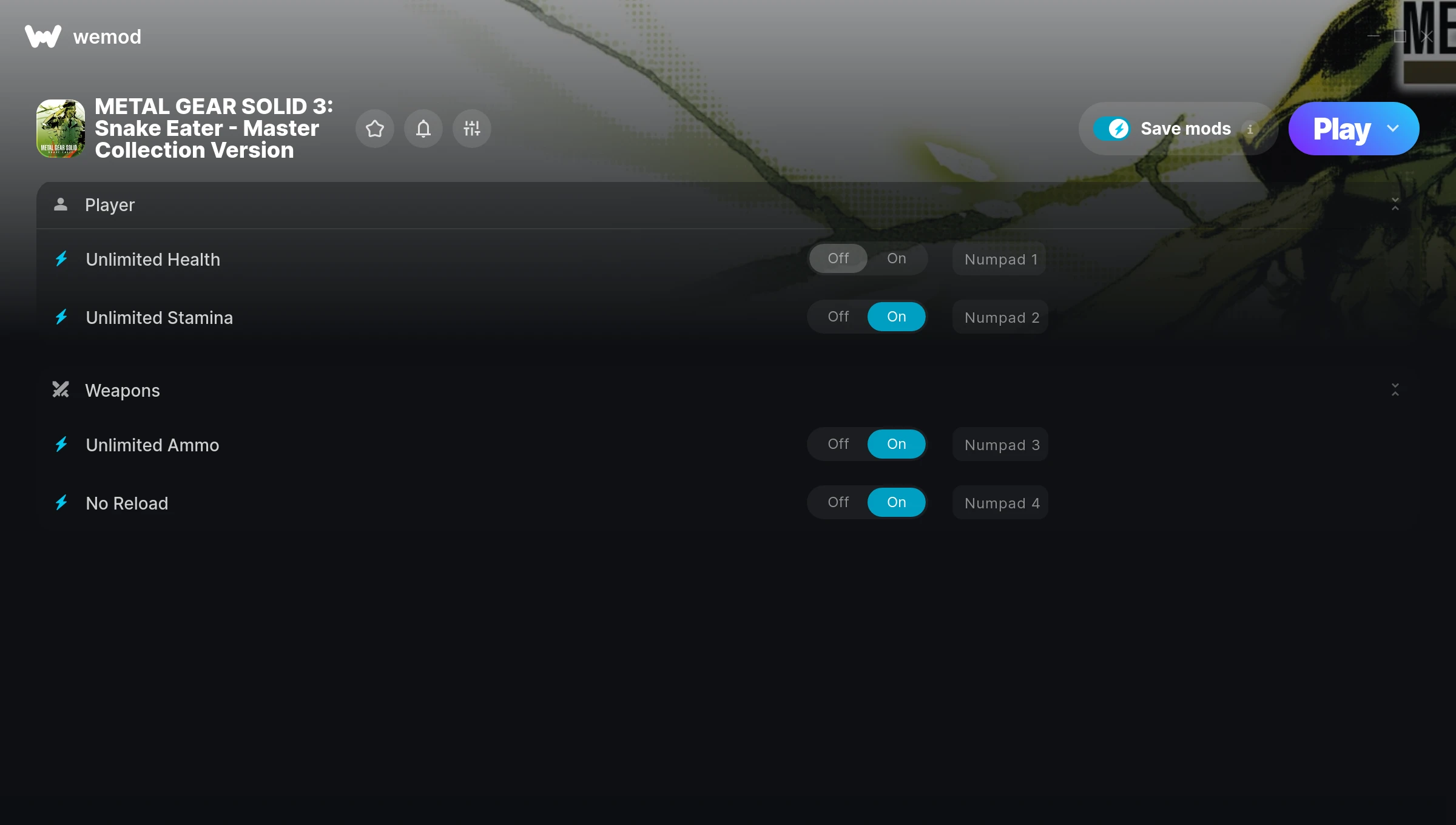 METAL GEAR SOLID 3: Snake Eater - Master Collection Version Trainer screenshot