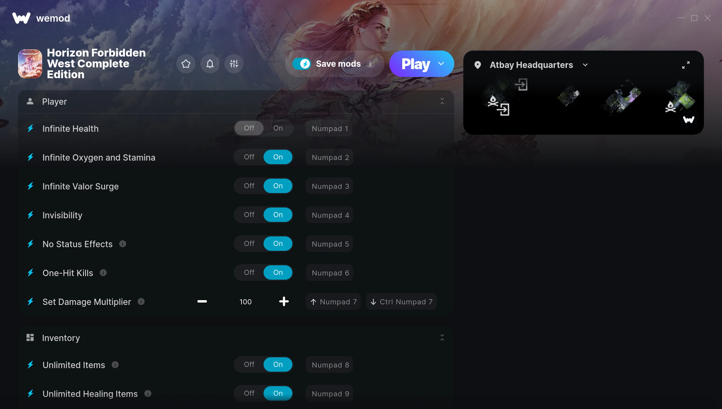 Horizon Forbidden West Trainer screenshot