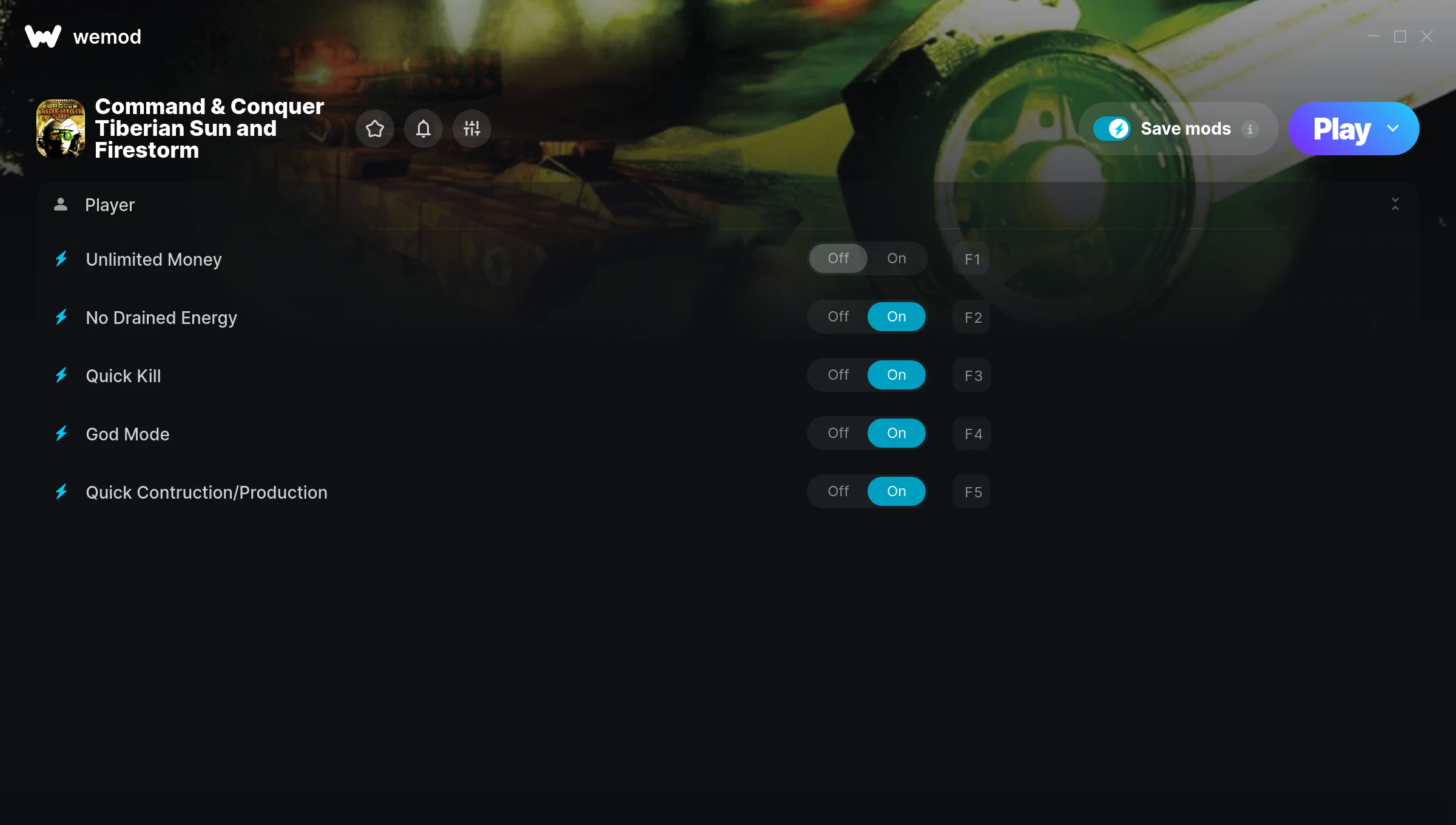 Command & Conquer Tiberian Sun and Firestorm Trainer screenshot
