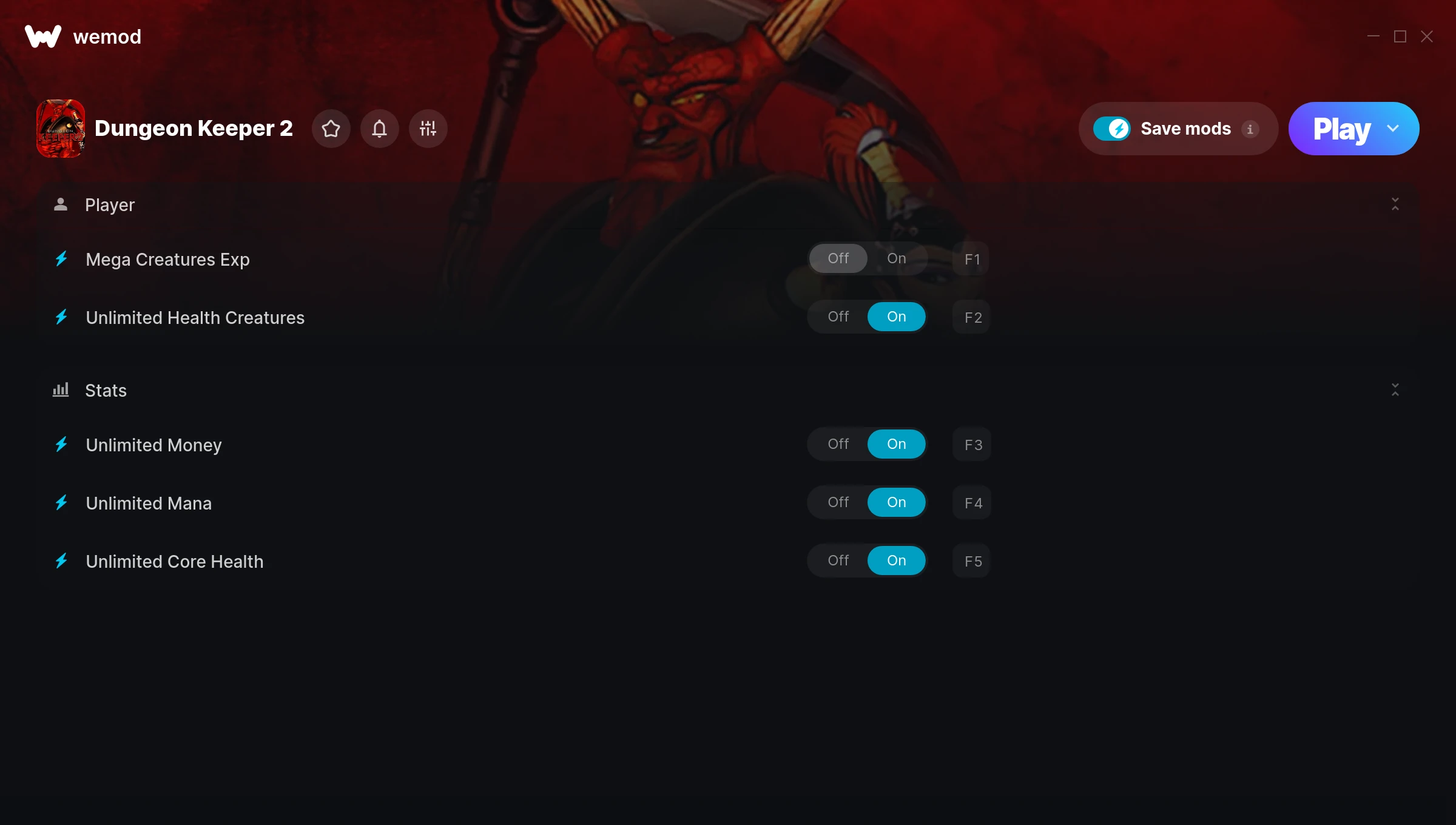 Dungeon Keeper 2 Trainer screenshot