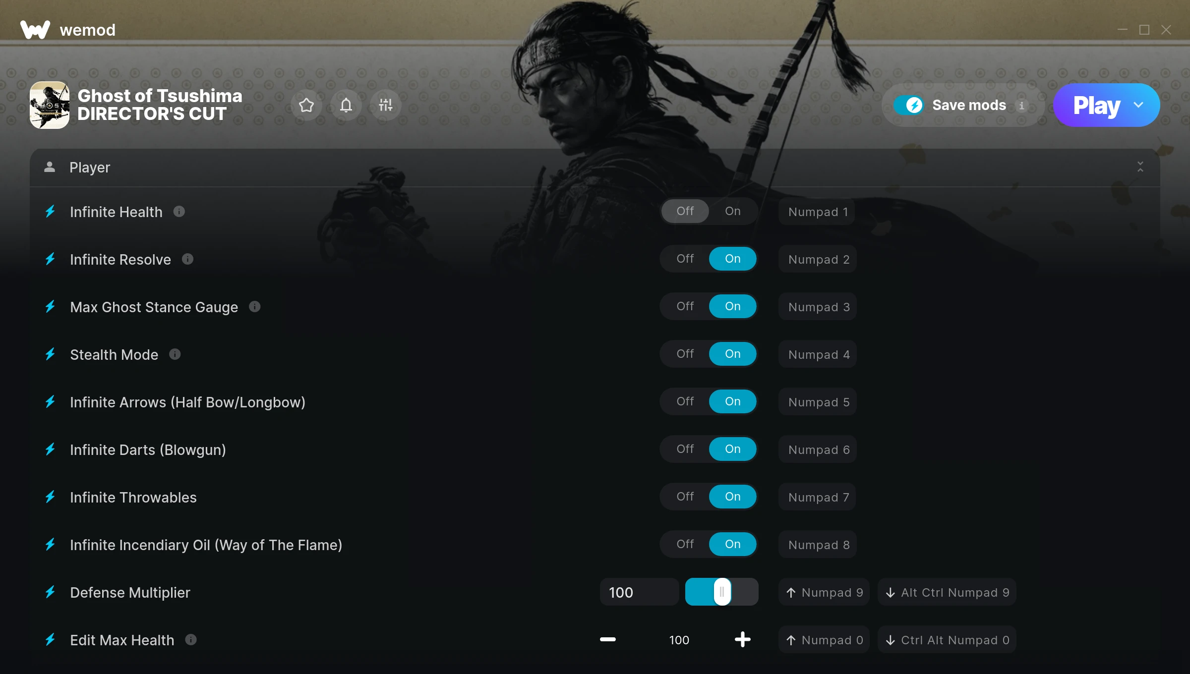 Ghost of Tsushima Trainer screenshot