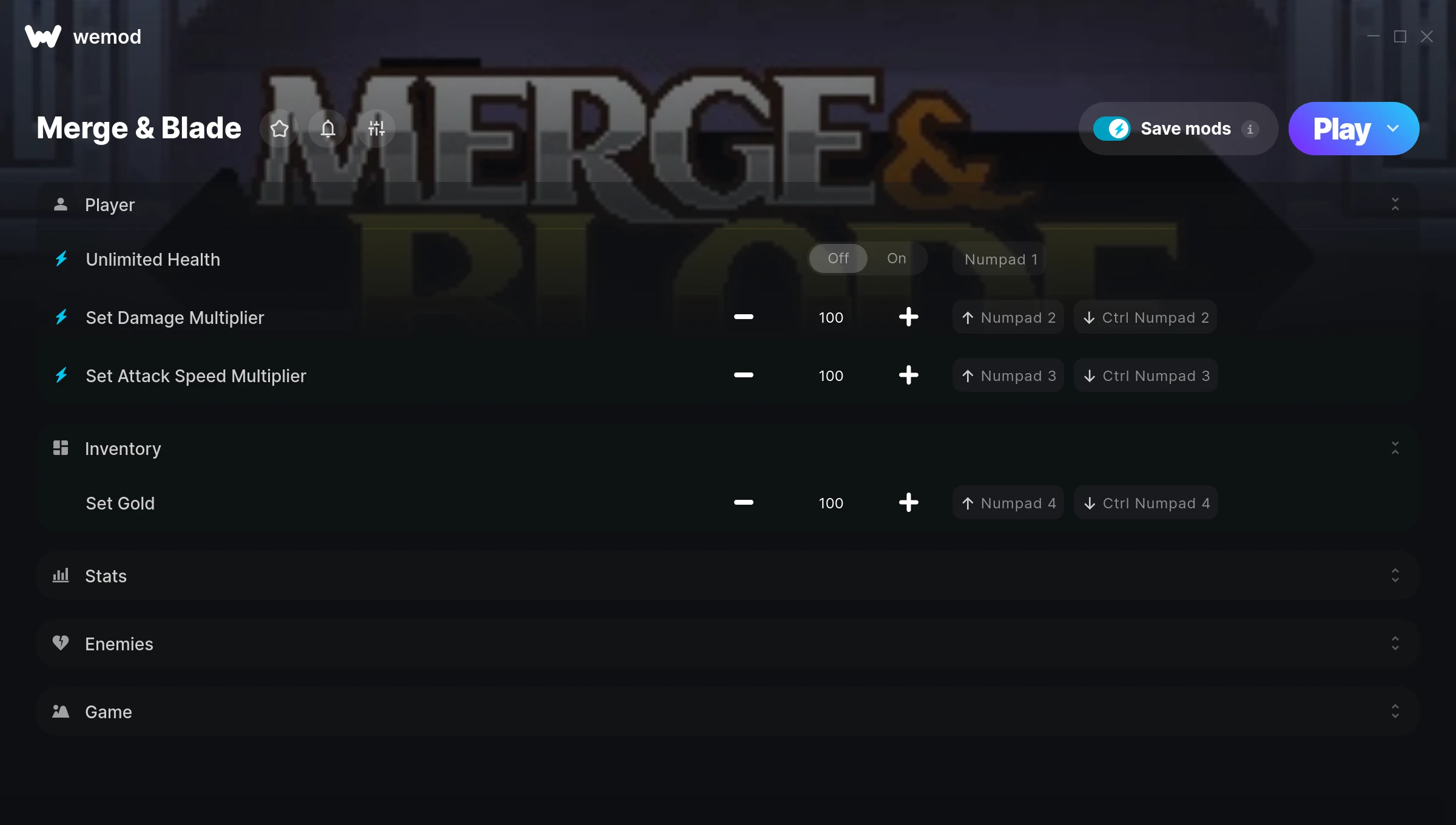 Merge & Blade Trainer screenshot