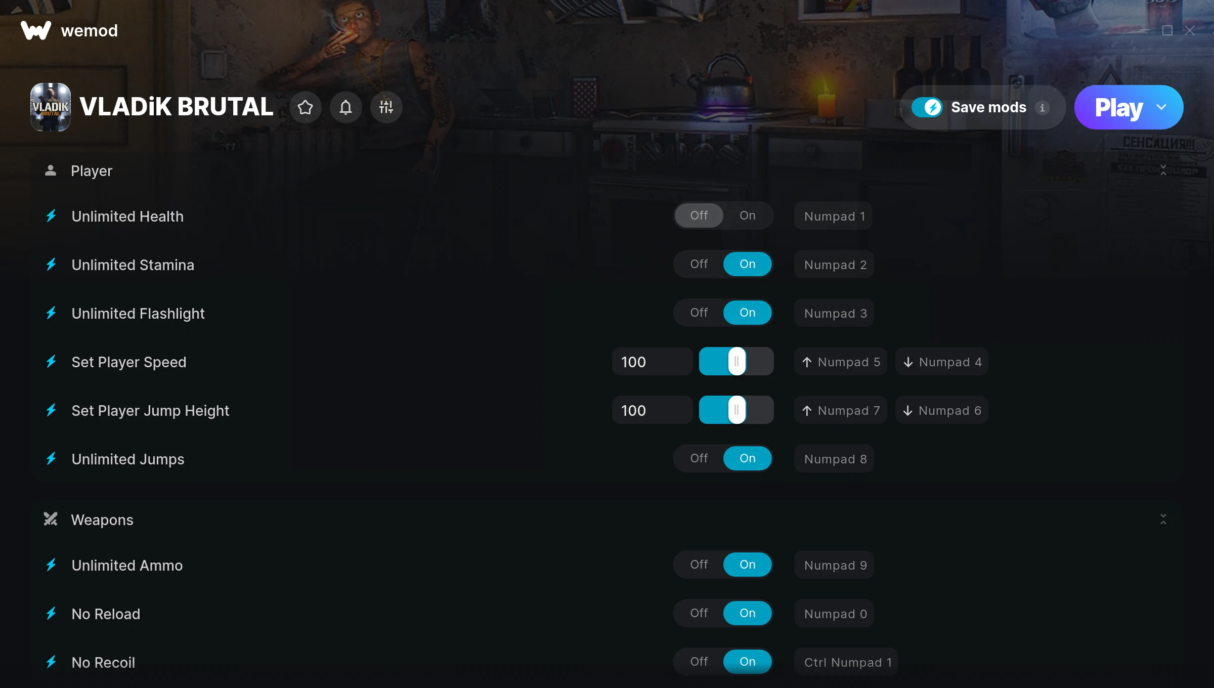 VLADiK BRUTAL Trainer screenshot