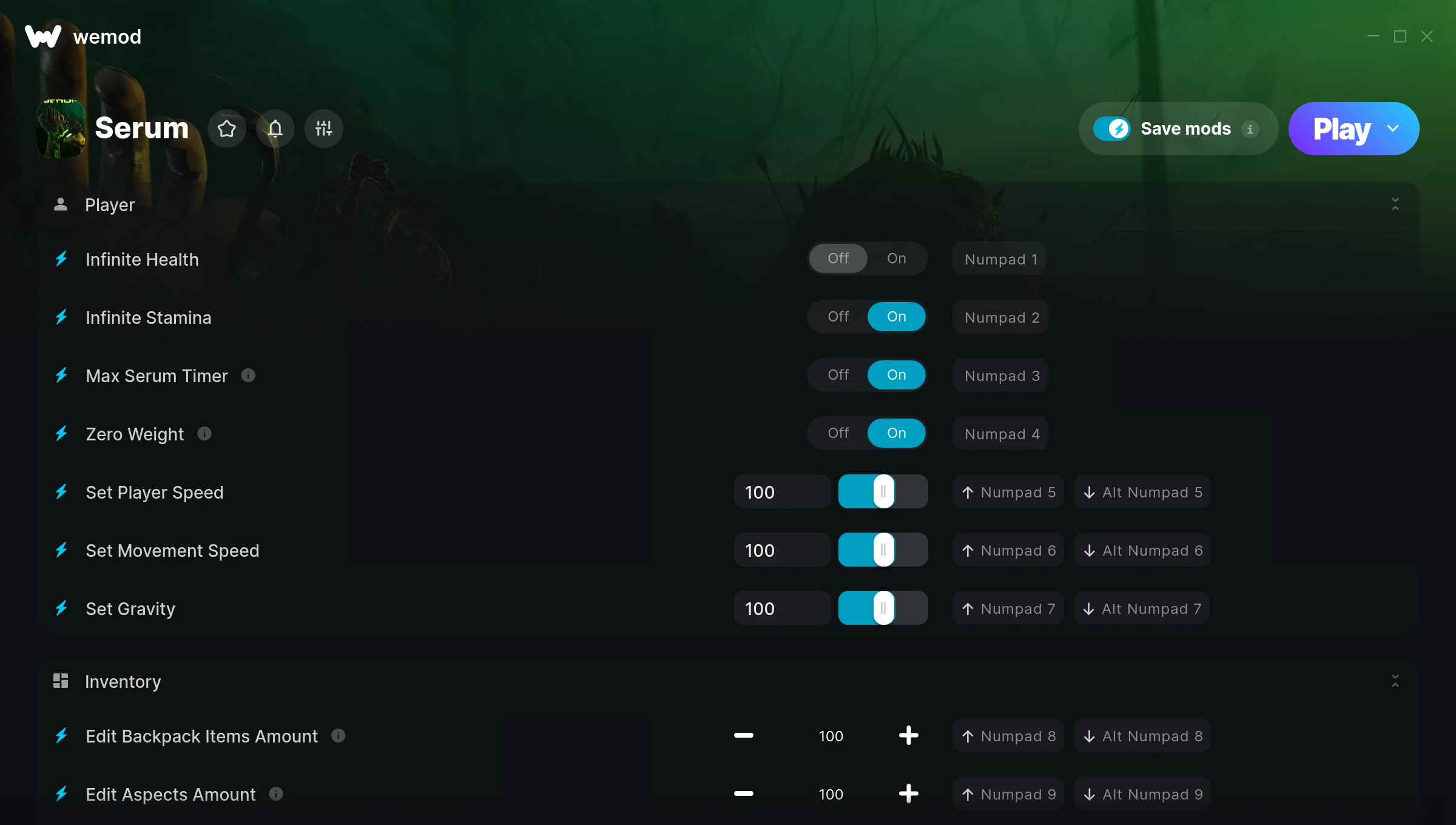Serum Trainer screenshot