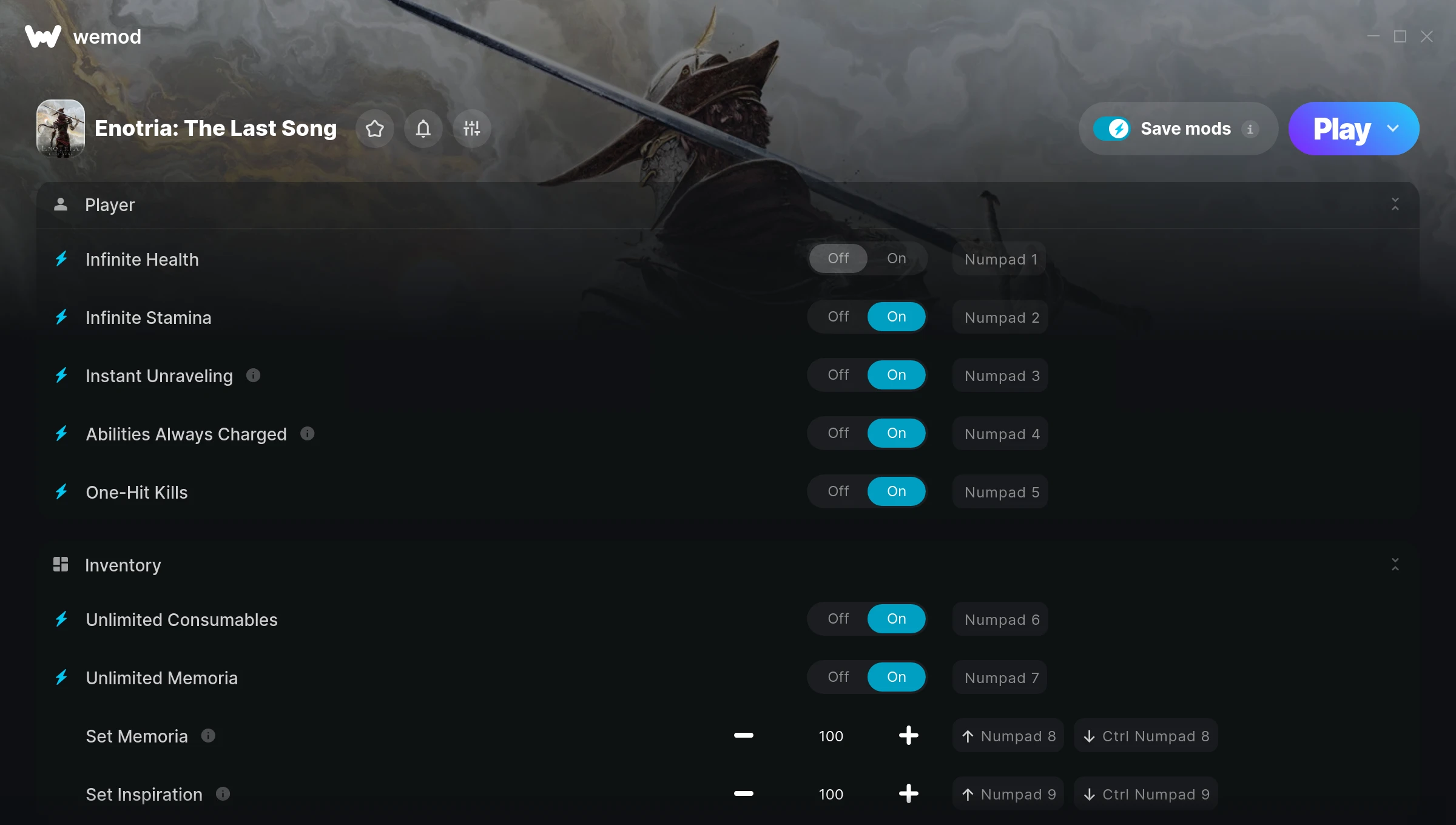 Enotria: The Last Song Trainer screenshot