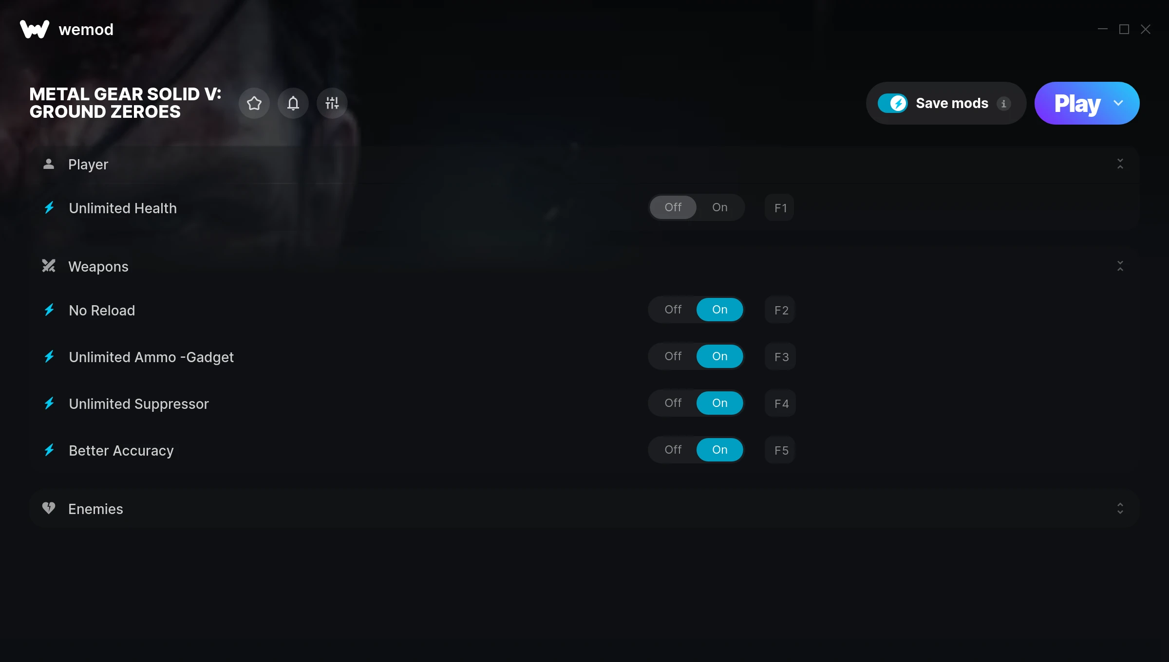 METAL GEAR SOLID V: GROUND ZEROES Trainer screenshot