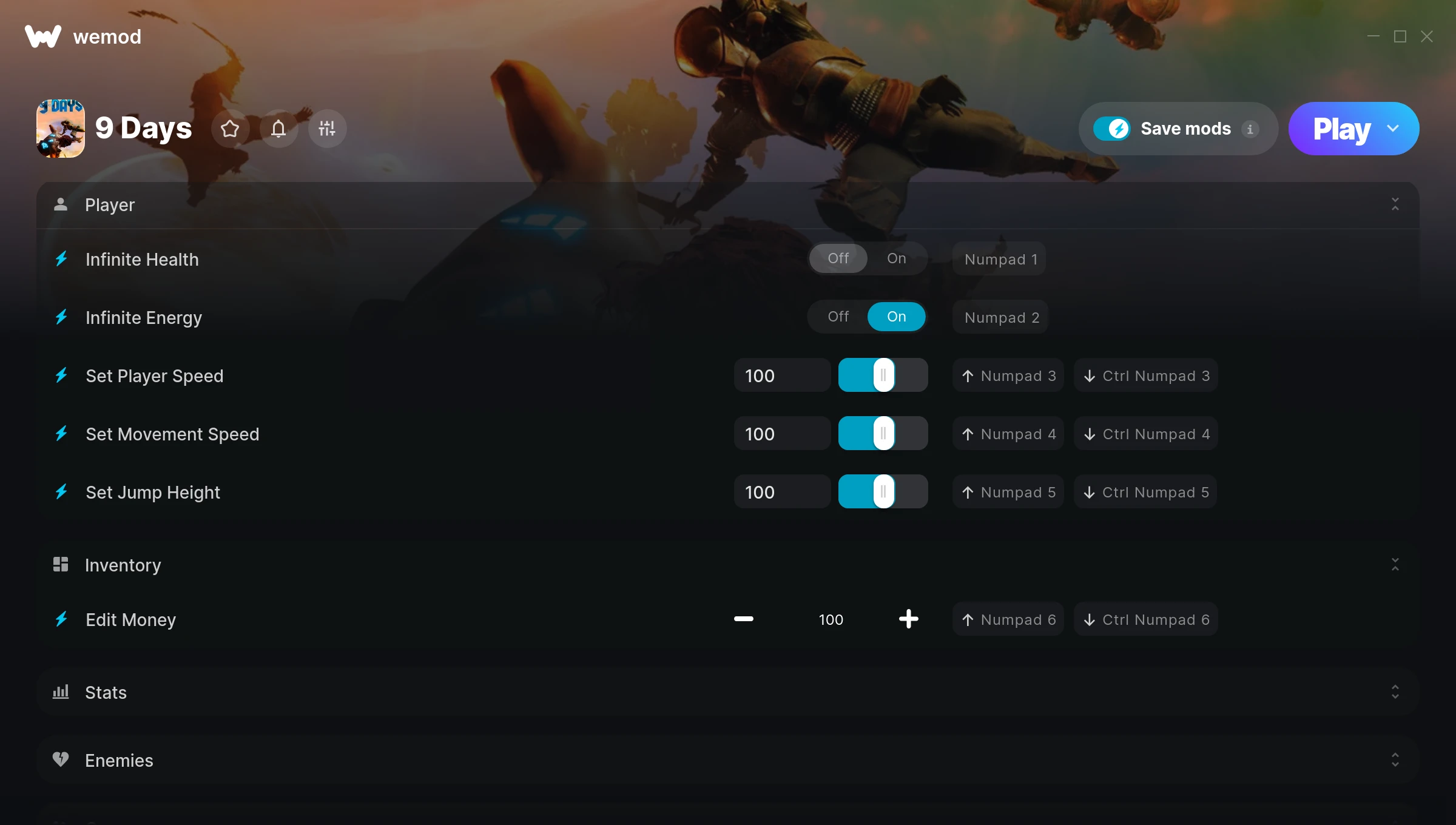 9 Days Trainer screenshot