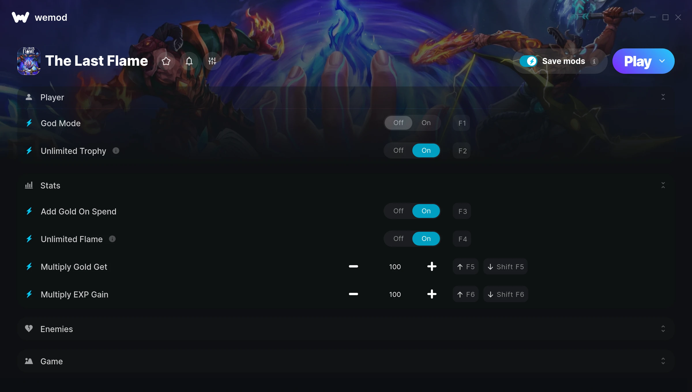 The Last Flame Trainer screenshot