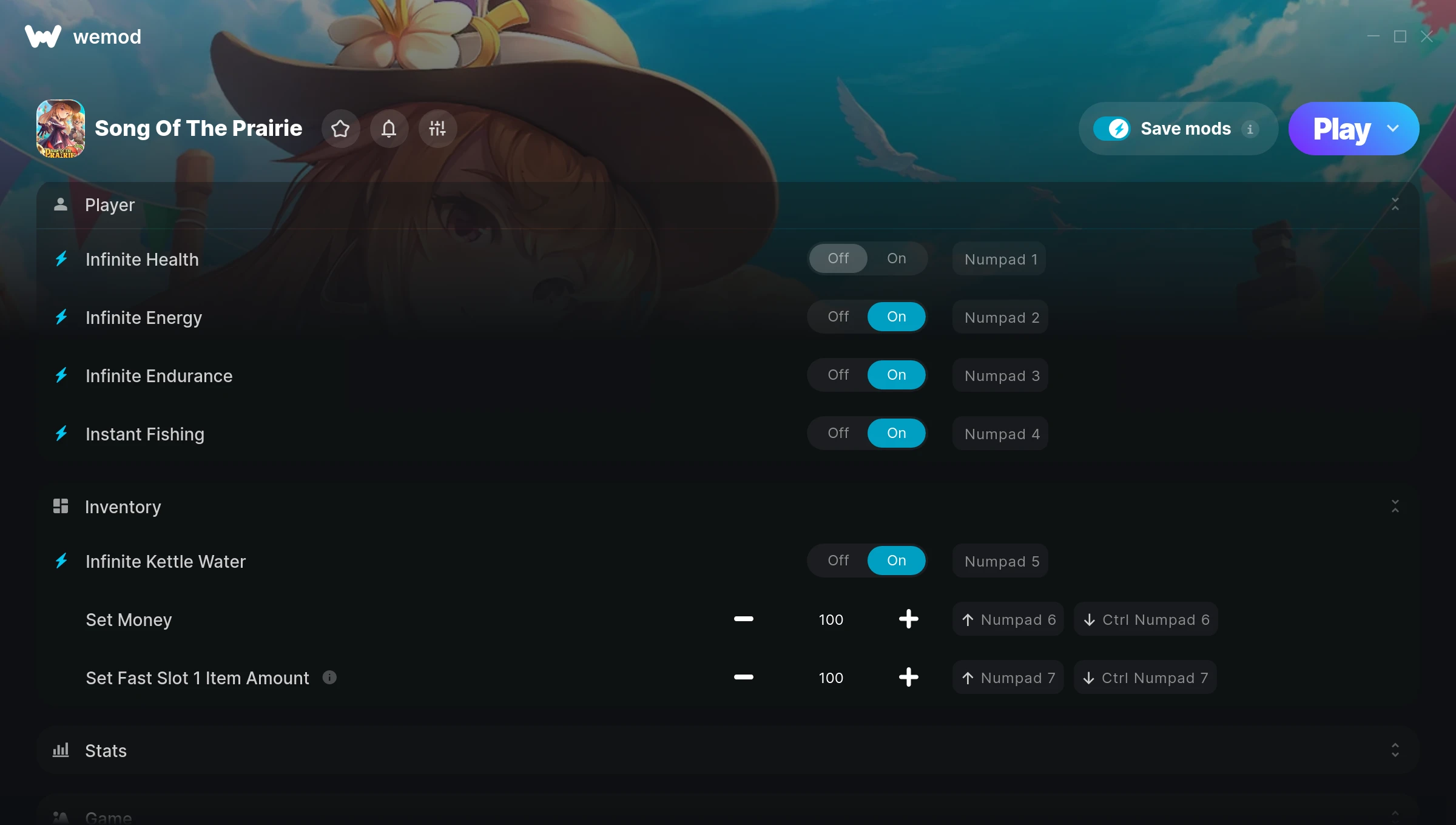 Song Of The Prairie Trainer screenshot