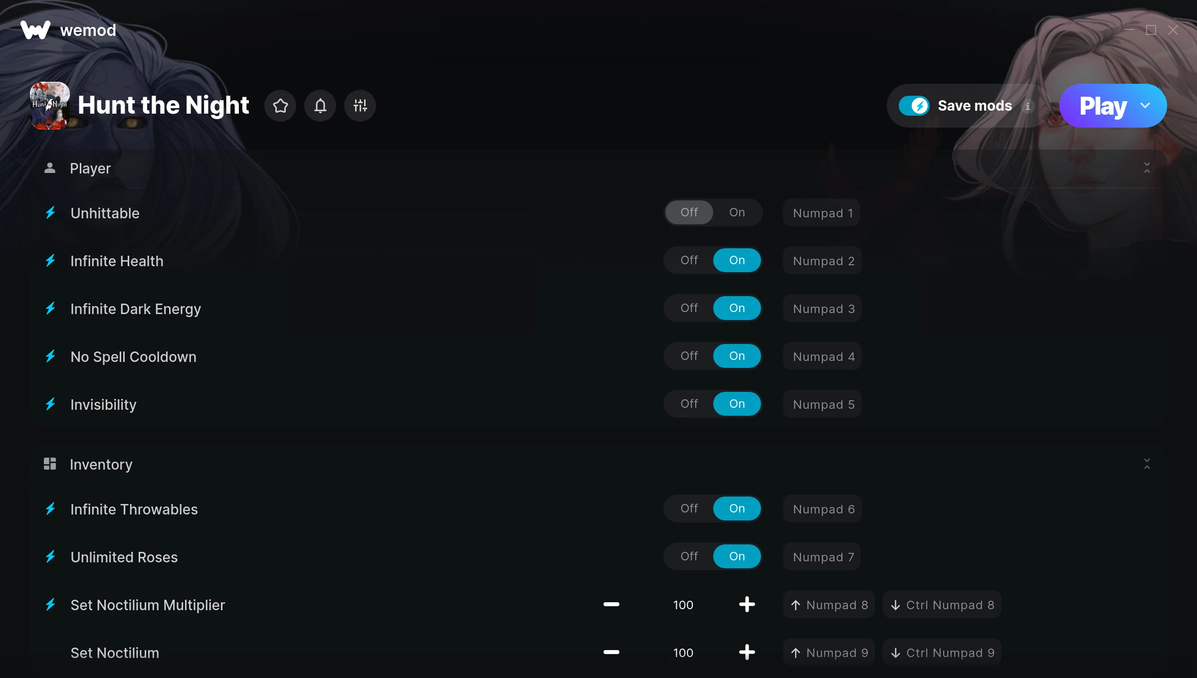 Hunt the Night Trainer screenshot