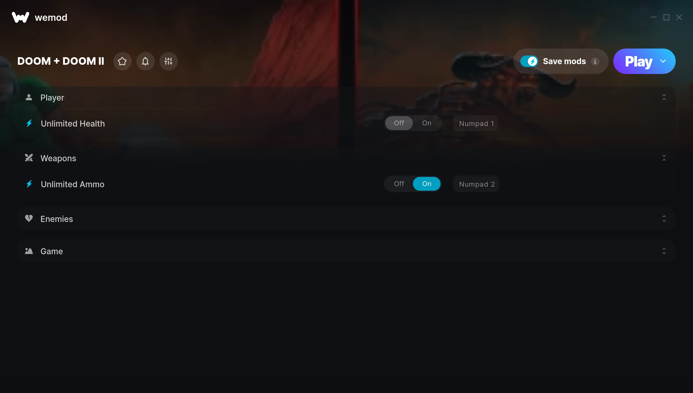 DOOM + DOOM II Trainer screenshot