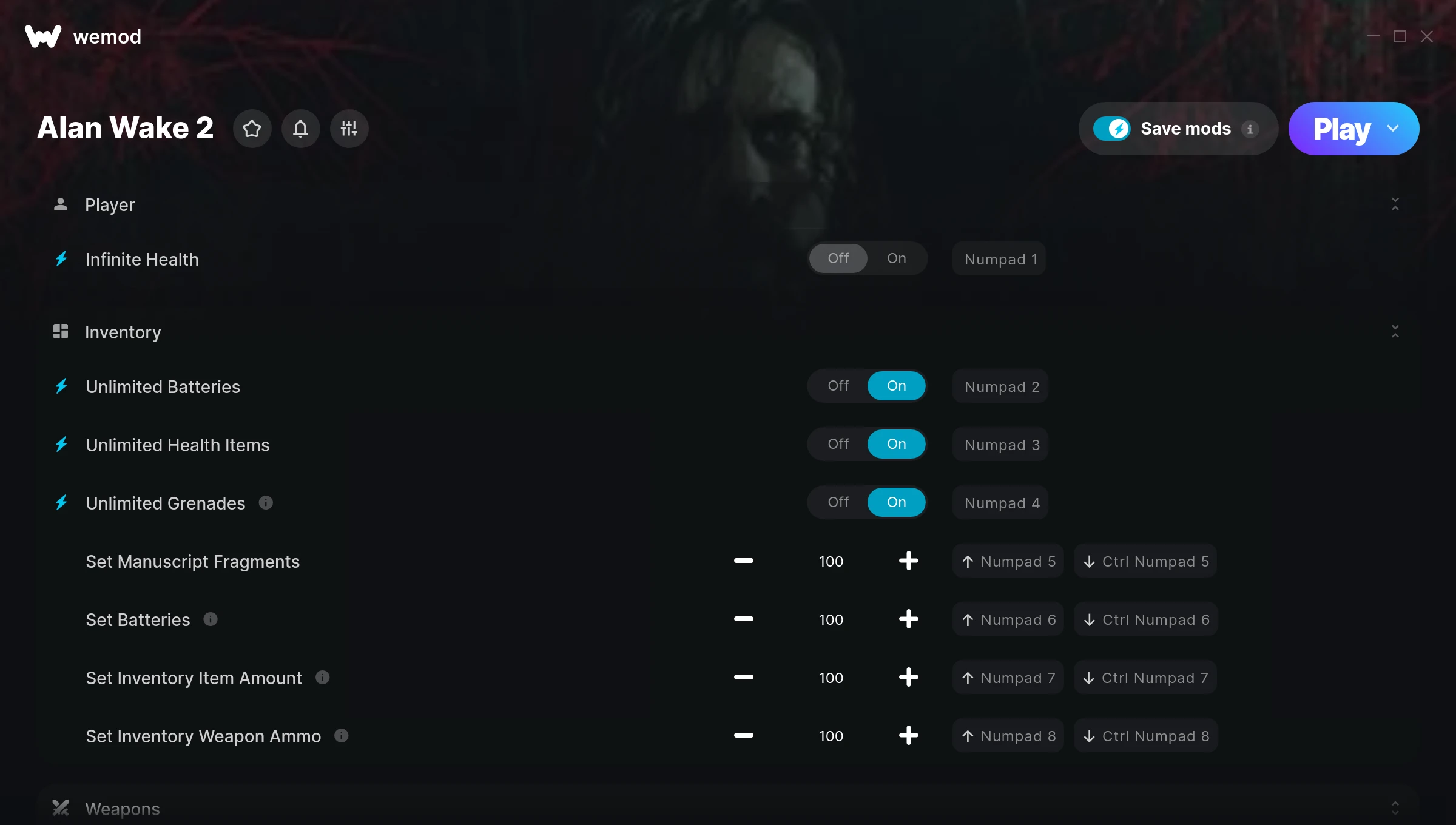 Alan Wake 2 Trainer screenshot
