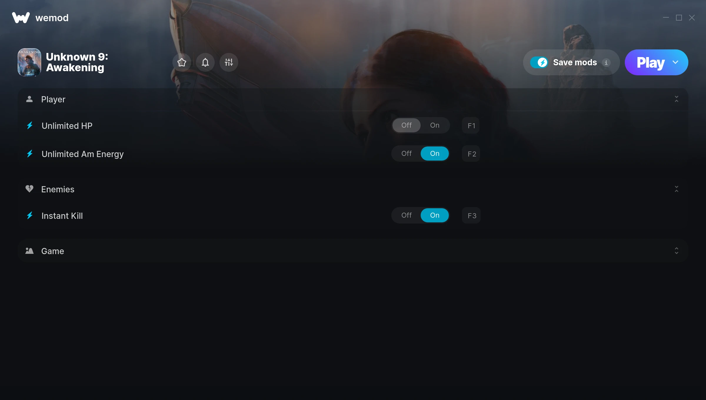 Unknown 9: Awakening Trainer screenshot