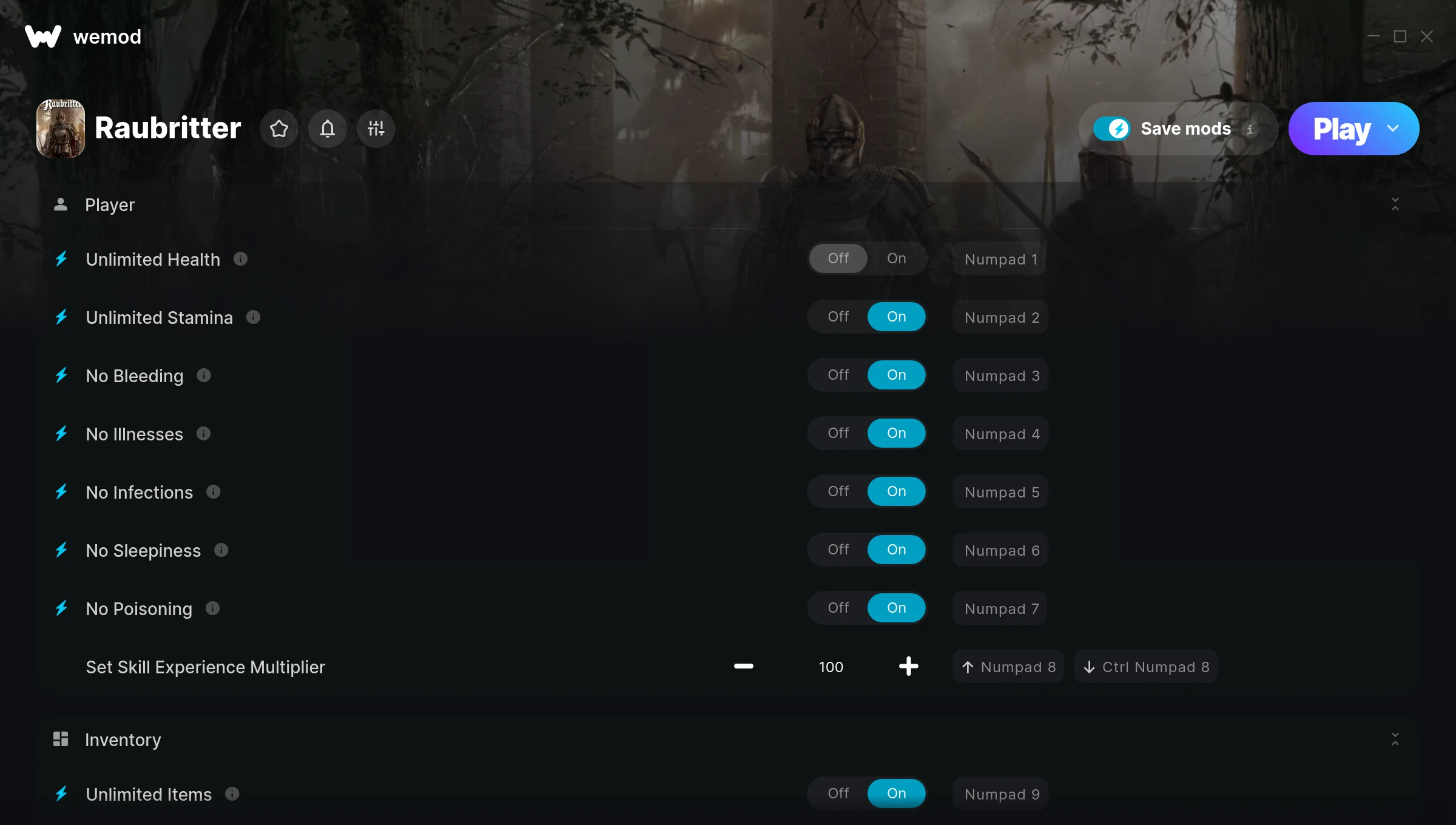 Raubritter Trainer screenshot
