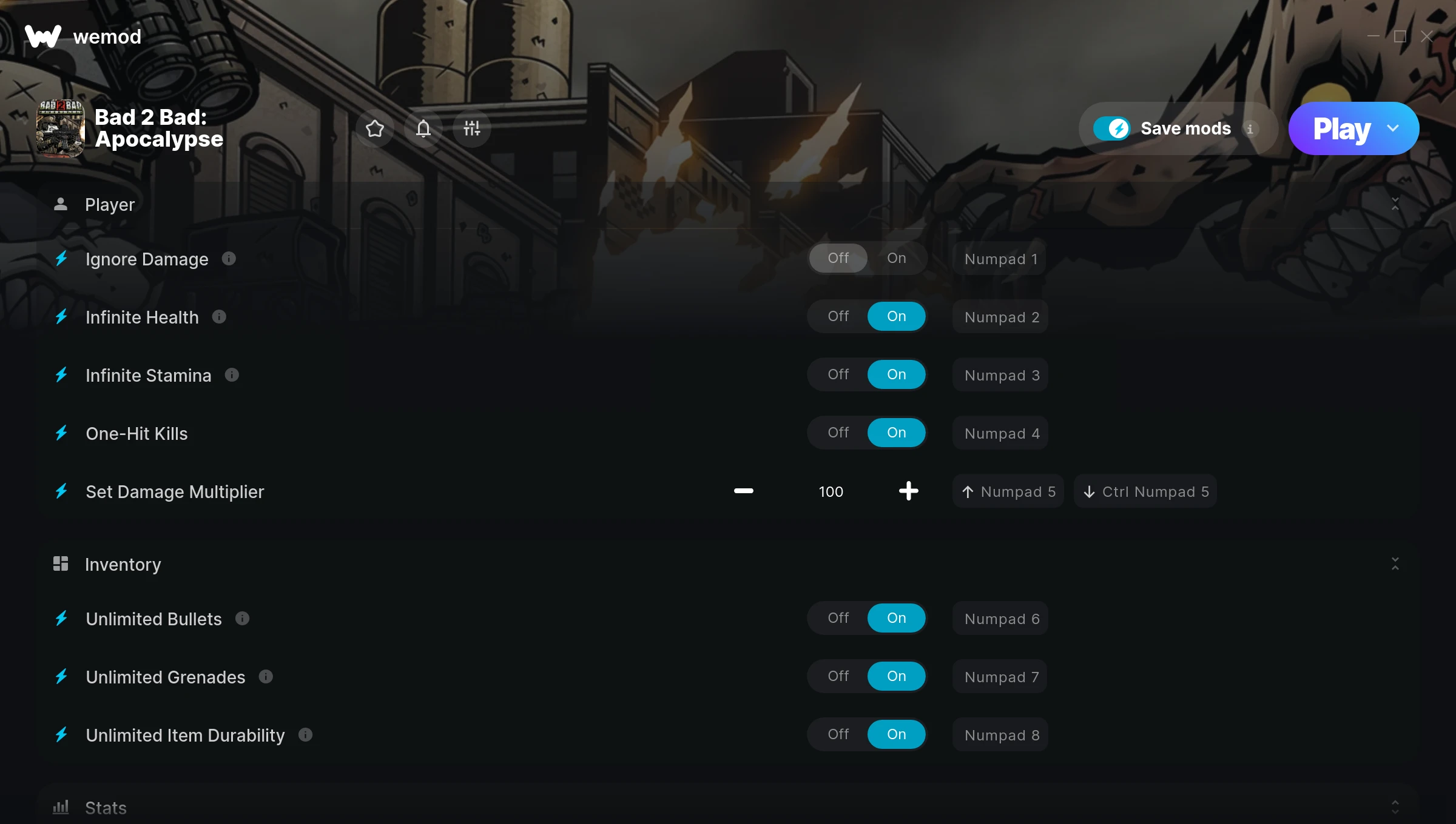 Bad 2 Bad: Apocalypse Trainer screenshot